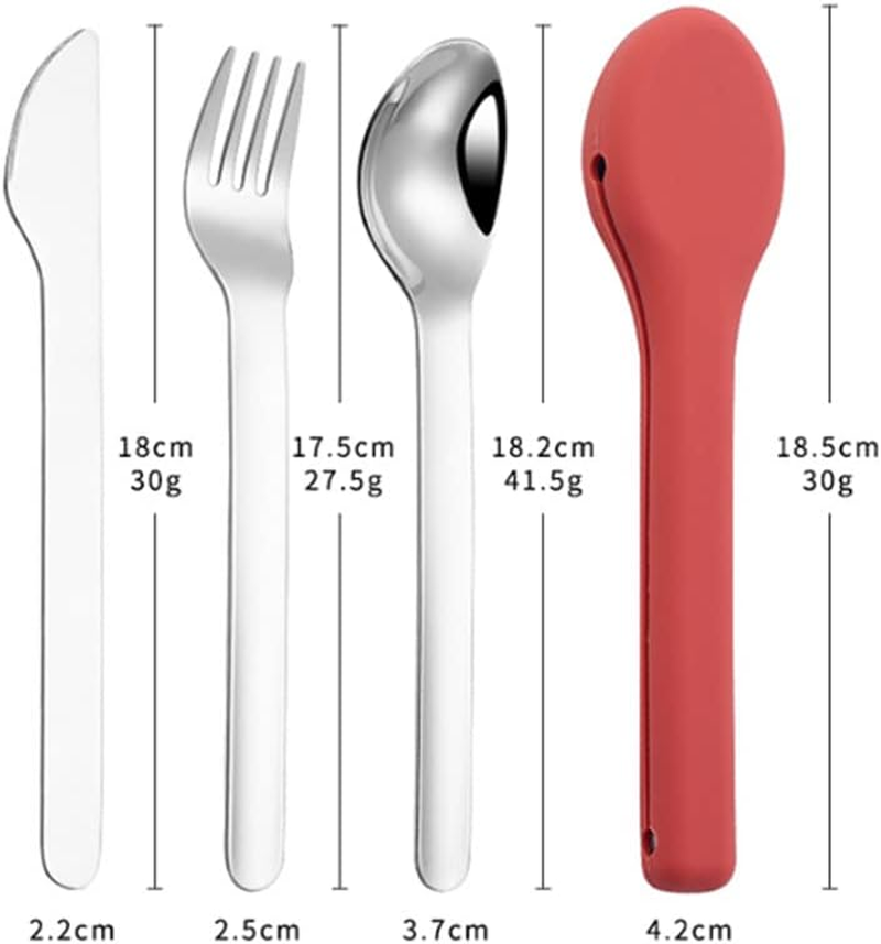 ARFUKA Camping Utensils Travel Silverware Set with Case Stainless Steel Fork Spoon Knife Set Camping Cutlery Set Travel Utensils with Case Flatware Set Tableware for Traveling Picnic Hiking Lunch Box image number 1