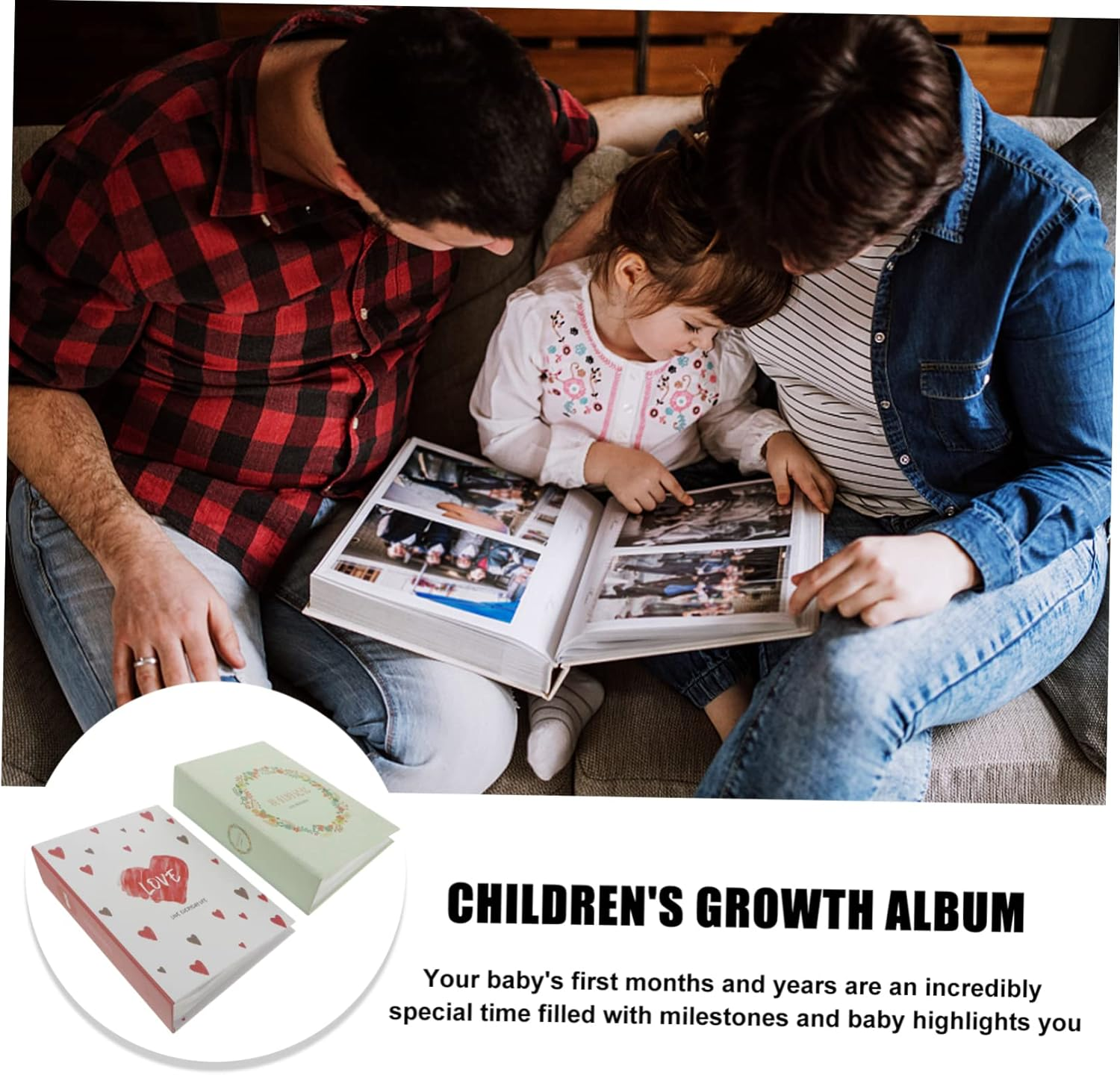 2 Pcs Compact Record Books Fashionable Scrapbooks for Household Memories for Family Photos Easy Friends image number 2