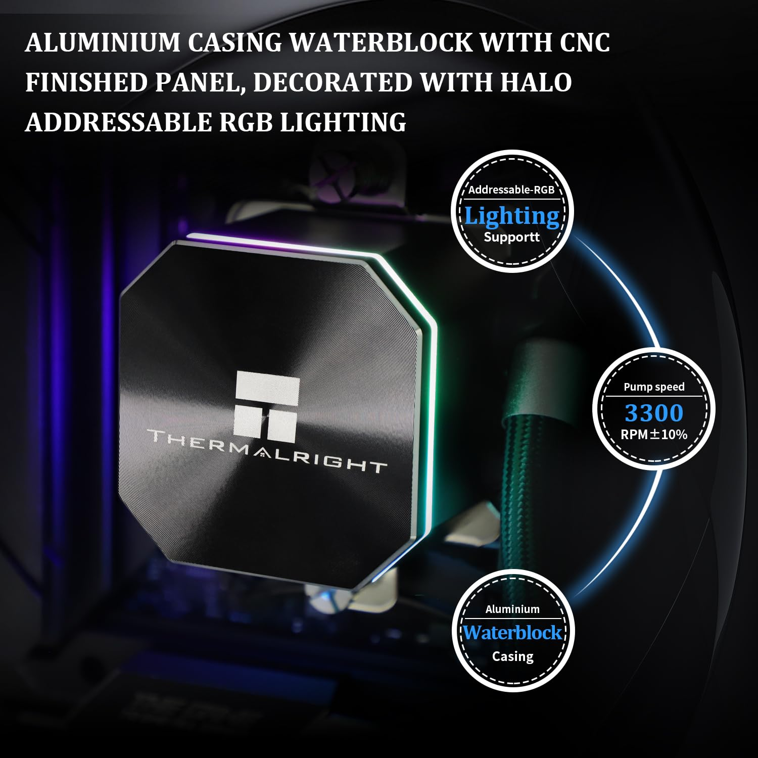 Thermalright Frozen Edge 240 Black Liquid CPU Water Cooler with 120Mm PWM Fan,240 Black Cold Row Specification,Integrated Water-Cooler Heatsink for Amd/Am4/Am5,Intel LGA1700/1851/1150/1151/1200/2011 image number 1