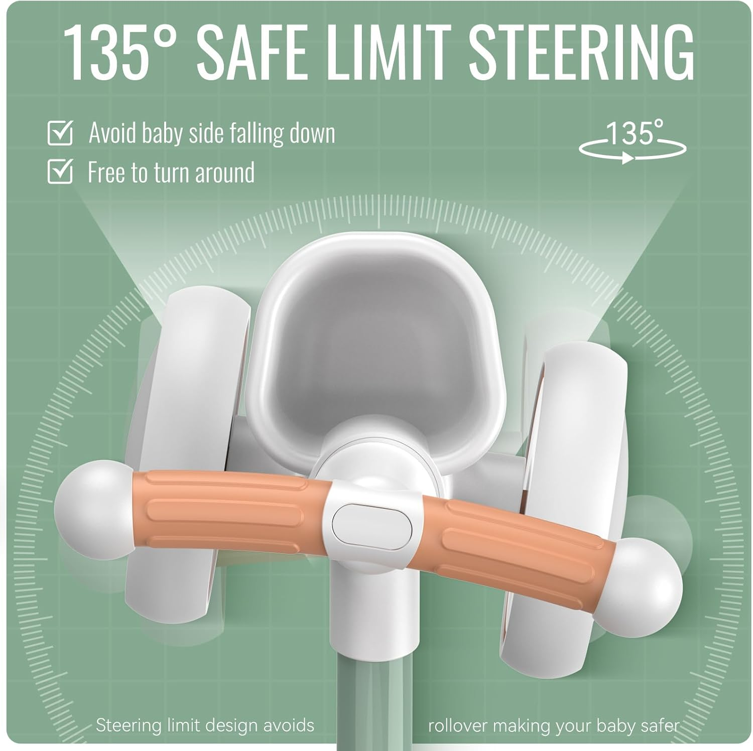 Umatoll Baby Balance Bike for 1 Year Old Boys Girls, 12-24 Months Toddler Balance Bike with Removable Basket, Adjustable Seat, 4 Wheels Infant Bike, First Birthday Gift - Green image number 3