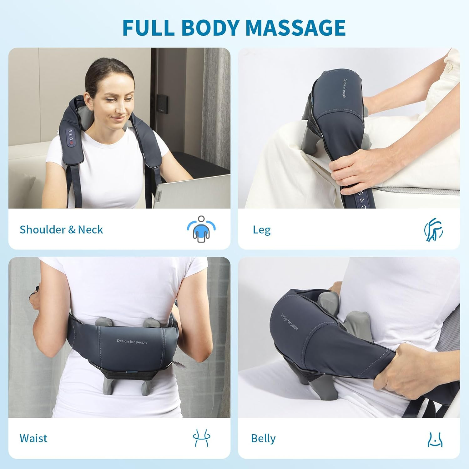 Goldmille Neck and Shoulder Massager with Infrared, Shiatsu Back Massager for Pain Relief, Cordless Electric Deep Tissue 6D Kneading Massager for Neck, Shoulder, Leg, Back Muscle Tension Release image number 4