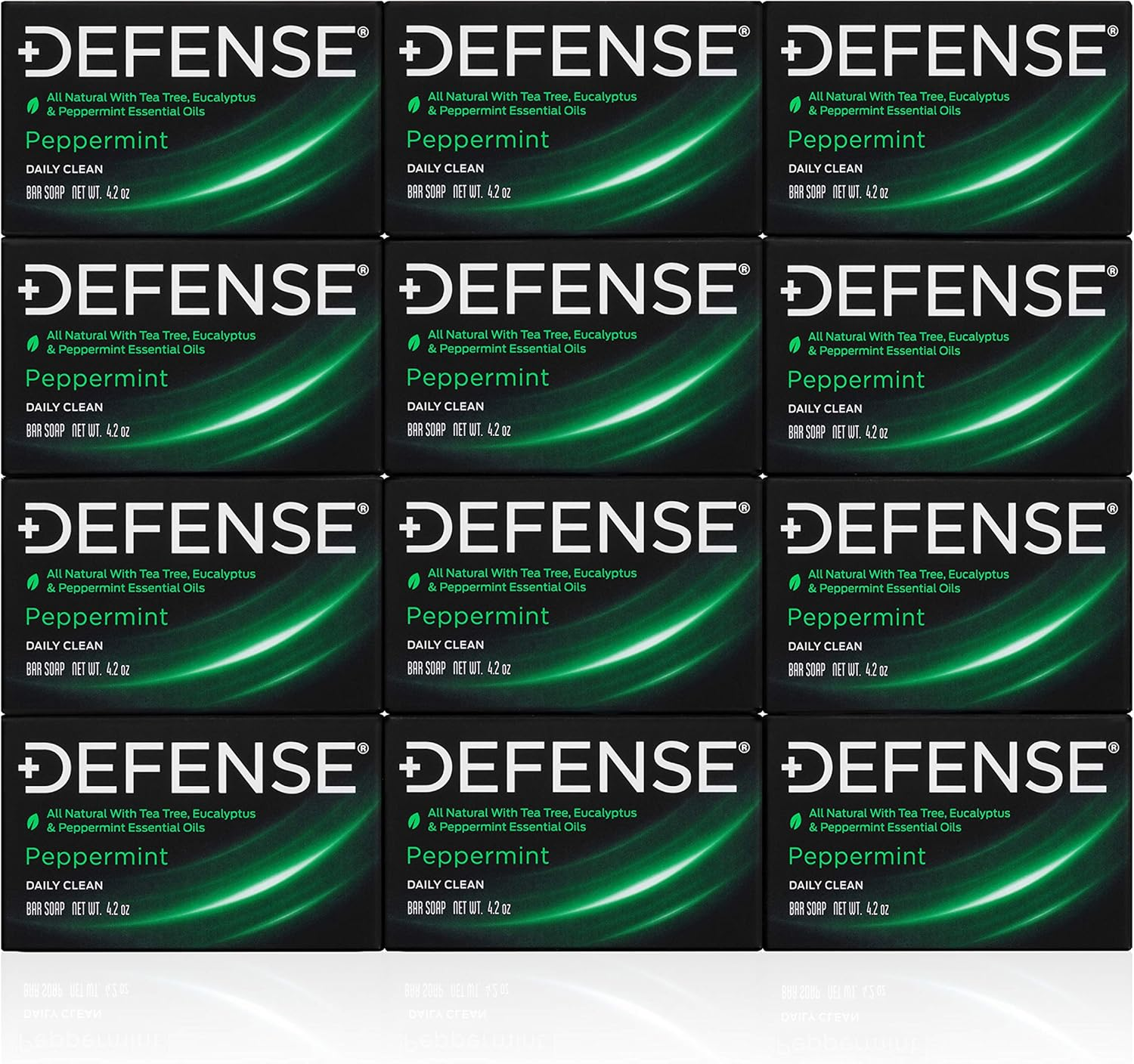Defense Soap 12Pk All Natural Peppermint Bar Soap for Men | Made by Wrestlers with Tea Tree Oil & Eucalyptus Oil to Promote Healthy Skin
