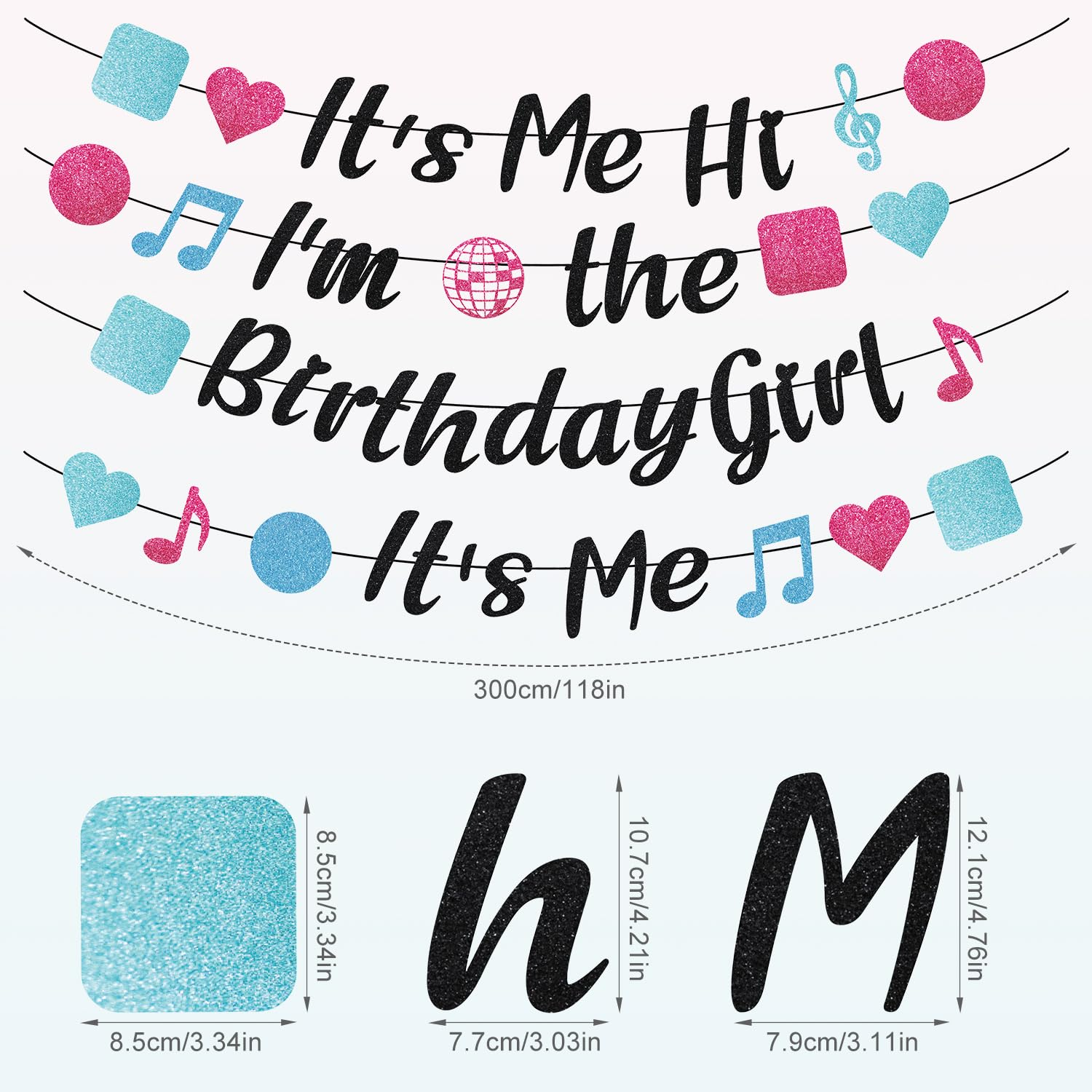 It'S Me Hi I'M the Birthday Girl It'S Me Banner, Pre-Strung Birthday Party Banner Cute Girl Banner Girls Birthday Party Decoration for Wall Home Office image number 5