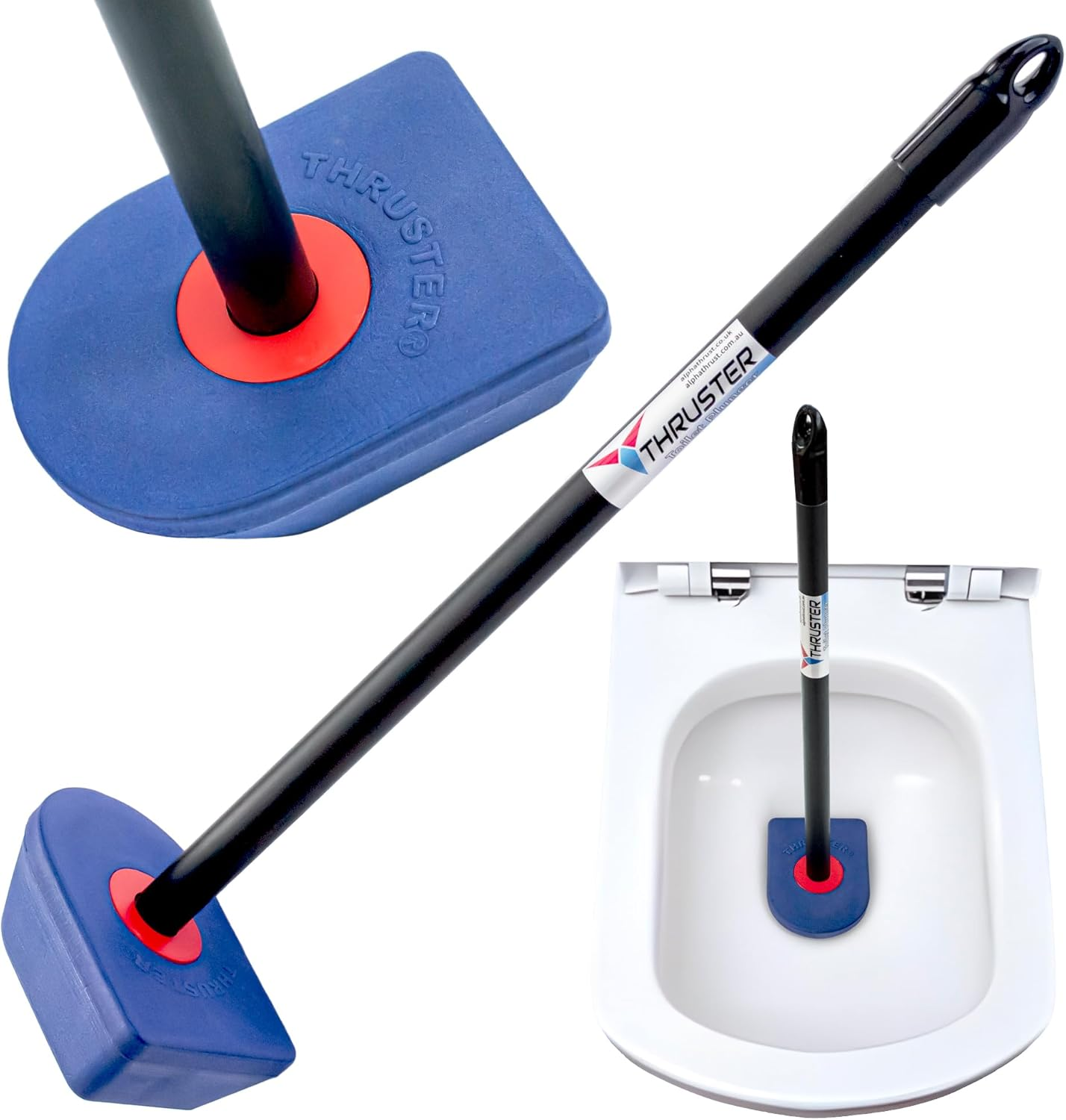Thruster Toilet Plunger &ndash; Unblocks Horseshoe-Shaped Toilets Fast | No Splash | Heavy-Duty Seal | Designed for Modern UK -AU Toilets image number 1