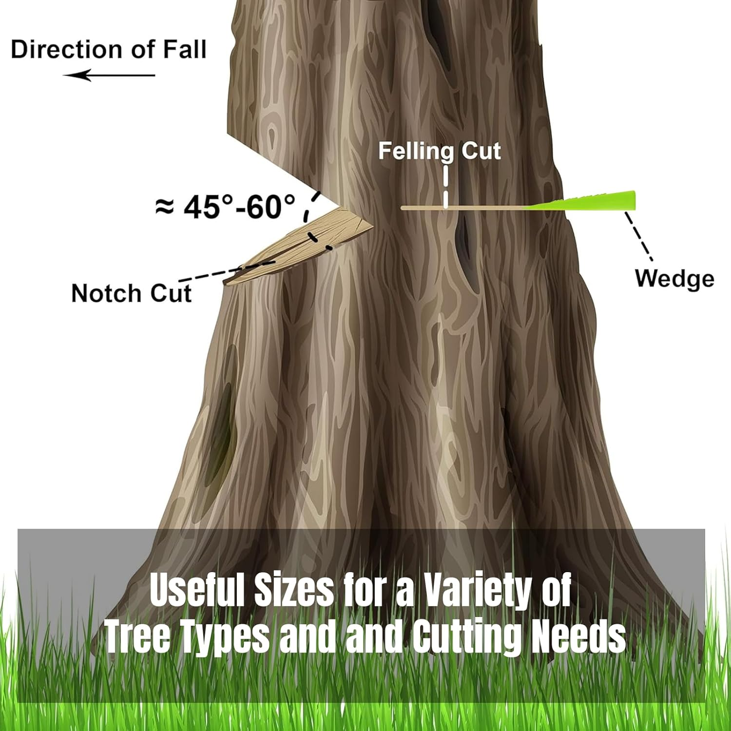 AR-PRO 6 Pack Tree Felling Wedges with Spikes for Safe Tree Cutting &ndash; 5.5&rdquo; Wedges with Storage Bag; 6 Felling Dogs to Guide Trees Stabilize and Safely to Ground for Loggers and Fallers image number 6