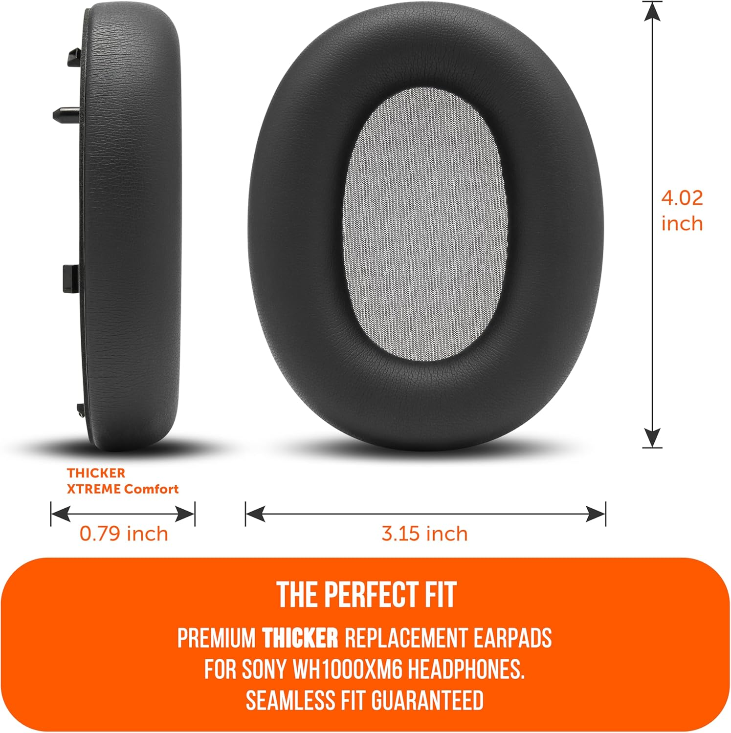 WC Padz XM6 &ndash; Premium Replacement Earpads Compatible with Sony WH-1000XM6 Headphones by Wicked Cushions | Enhanced Comfort, Durable PU Leather & Sound Isolation | Black image number 6