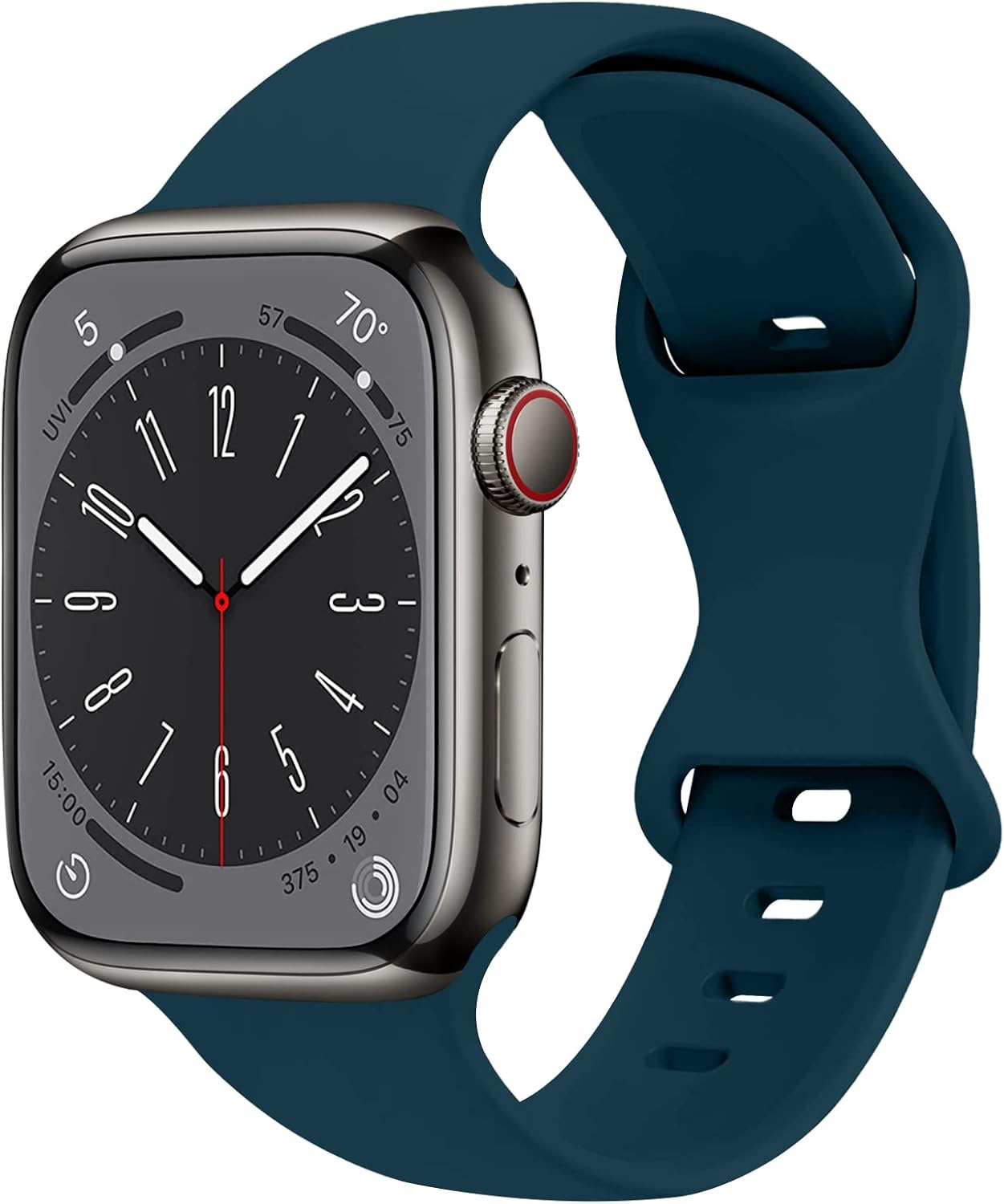 Sport Silicone Strap for Apple Watch Band 38Mm 40Mm 41Mm 42Mm 44Mm 45Mm 46Mm 49Mm Women, Butterfly Buckle Soft Waterproof Breathable Bracelets for Iwatch Ultra 3 SE 3 Series 11/10/9/8/7/6/5/4/3/2/1 image number 3