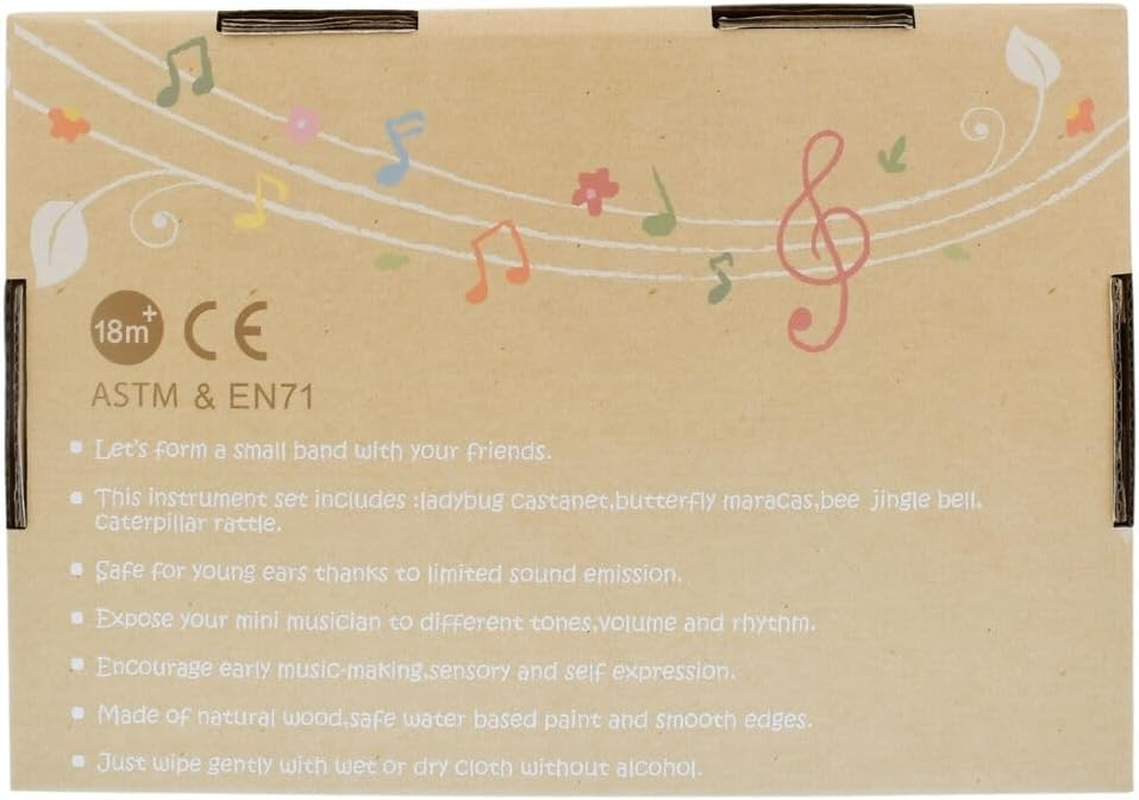 Kaper Kidz - Wooden Spring Insect Music 4 PCS Set | Gift Set for Babies and Toddlers image number 4