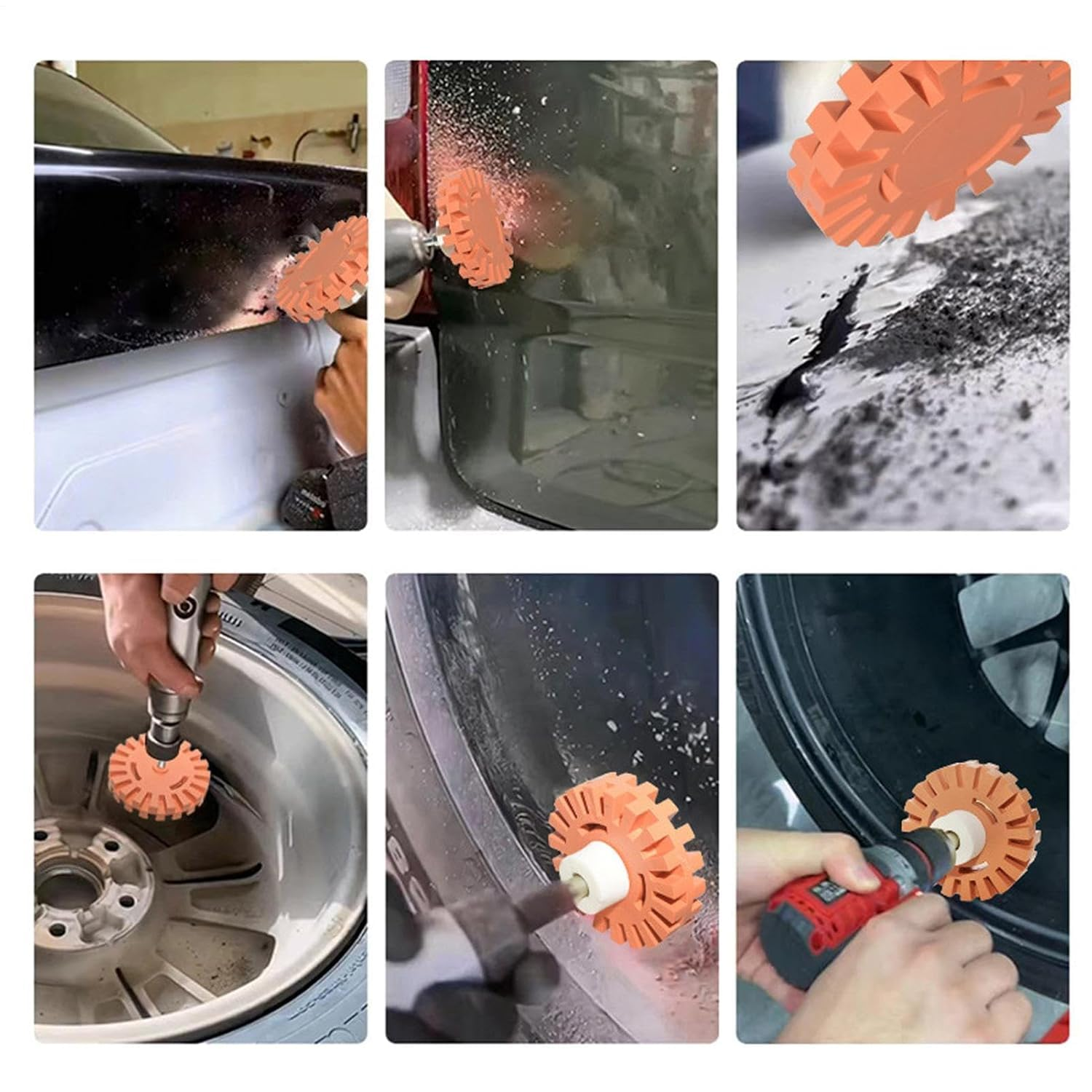 Lexziuo 1Pcs Sticker Removal Wheel - Automotive Adhesive Remover Rubber Eraser Disc Drill Tool, Quick Decal Stripping Wheel for Vehicle Graphics & Paint Surface Cleanup (B) image number 3