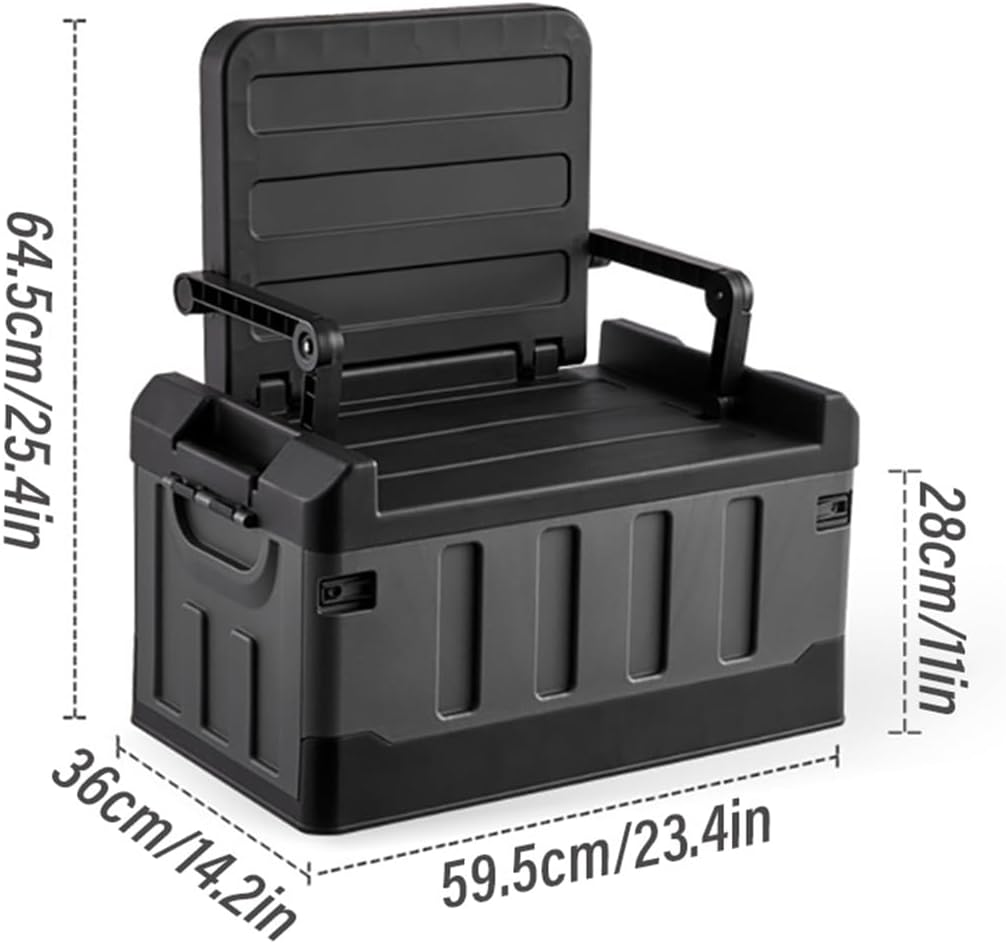 AIMALL Folding Storage Box with Seat, Large Capacity 23.4X14.2X25.4 Inch Organizer, Collapsible Container with 200Kg Load Capacity for Home and Outdoor Use image number 6