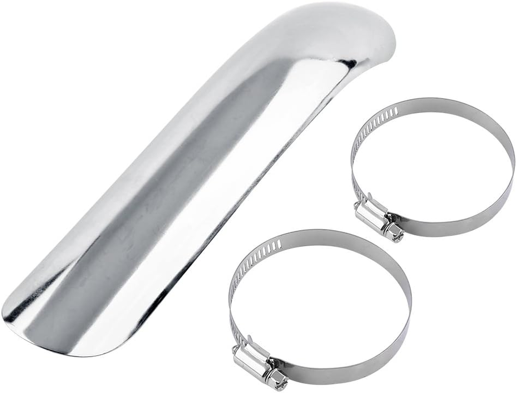 Exhaust Heat Shield Pipe,Steel Motorcycle Heat Shield Curve Exhaust Muffler Pipe Cover for Most of Motorcycles(Black)