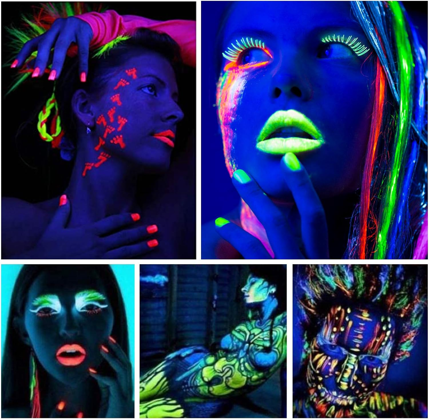 Glow in the Dark Powder 6 Colors - 120G Set 20 G/0.7Oz Each with FREE UV Light | for Halloween, Nail Polish, Crafts, Slime, Epoxy Resin | Bright Luminous for Hours Pigment Safe for Skin & Crafts image number 6