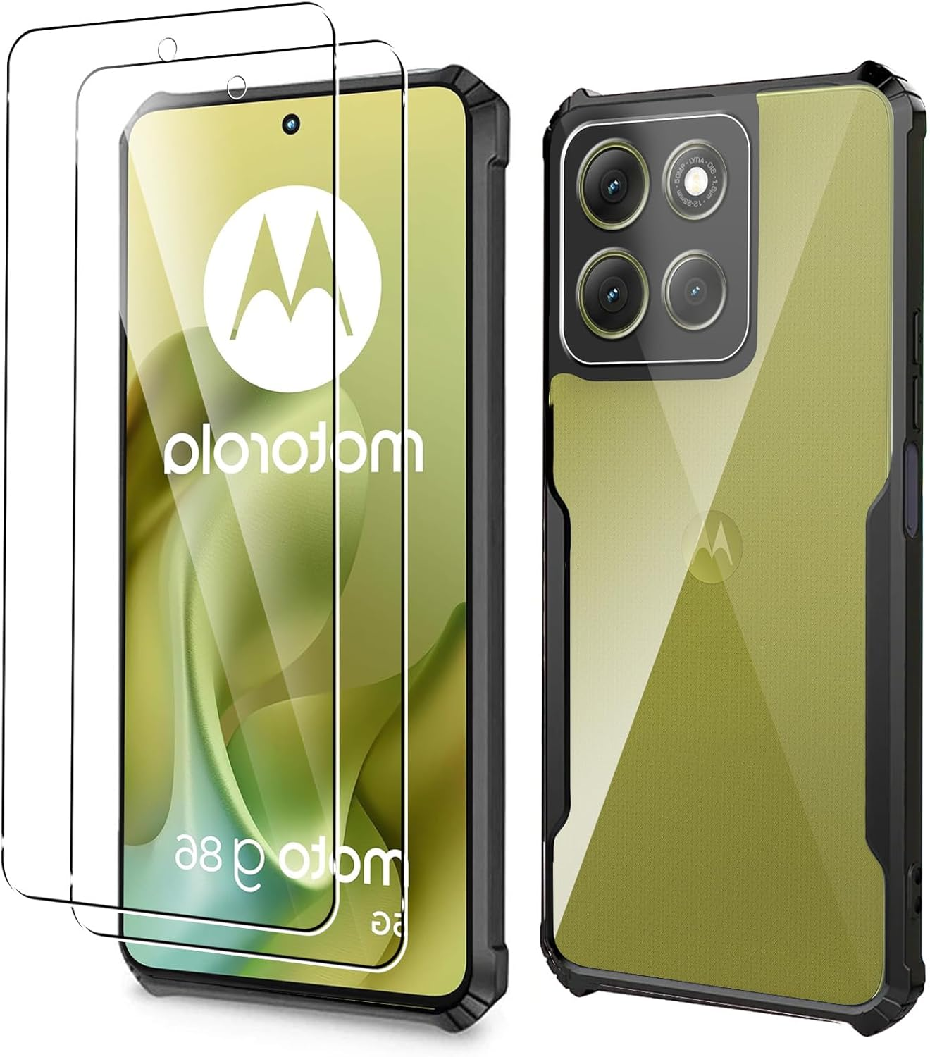 Case for Motorola Moto G86 + Screen Protector, ELECTRO-WEIDEWORLD Hybrid Shockproof PC Back + TPU Frame Case with Corner Bumpers[Drop Protection], Ultra-Clear & Scratch Resistant Phone Case image number 1