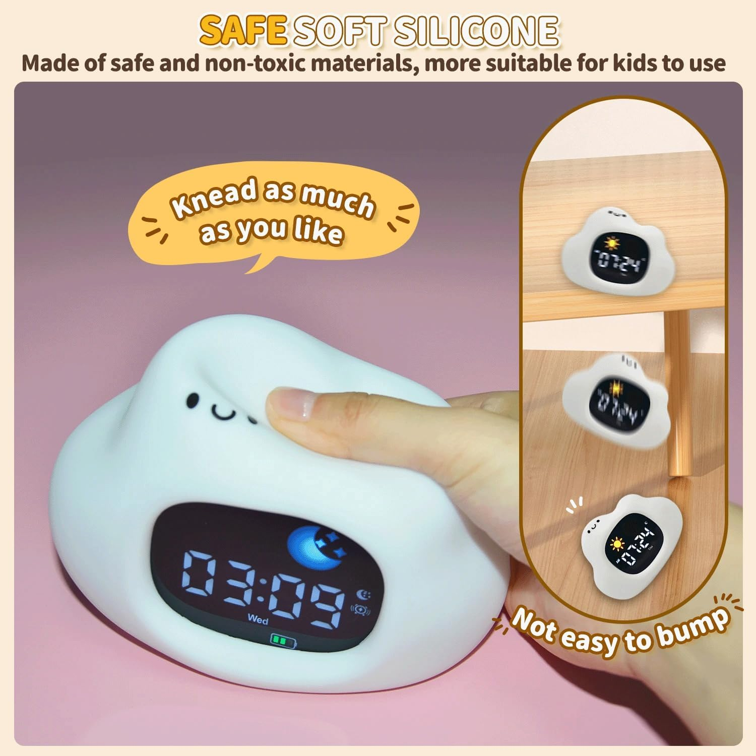 Digital Sunrise Alarm Clock with White Noise Machine &ndash; Night Light with Wake-Up & Sleep Alarm &ndash; 9 Colour Mood Sleep Trainer, 6 Soothing Sounds, Adjustable 6 Brightness & Volume Levels image number 5