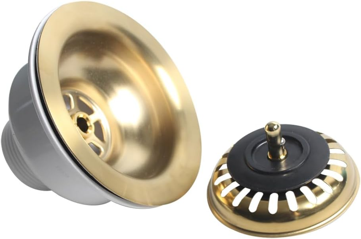 TALEA 114 Mm Sink Dish Drainer Drain Kit for Single Bowl Kitchen Sink Drainage Waste Kit Brushed Gold SUS304 Filter XK223C041-K image number 1