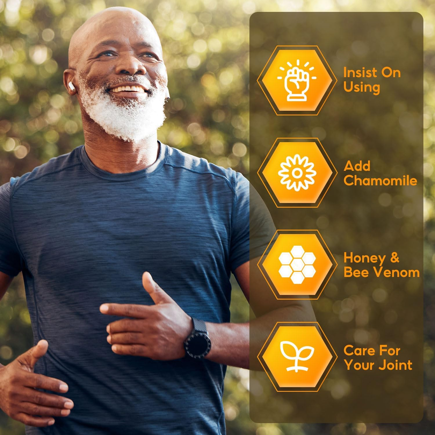 Bee Venom Joint Cream with Chamomile & Honey &ndash; Natural Pain Relief for Joints, Muscles & Arthritis &ndash; Soothes Aches & Stiffness - 150G image number 2