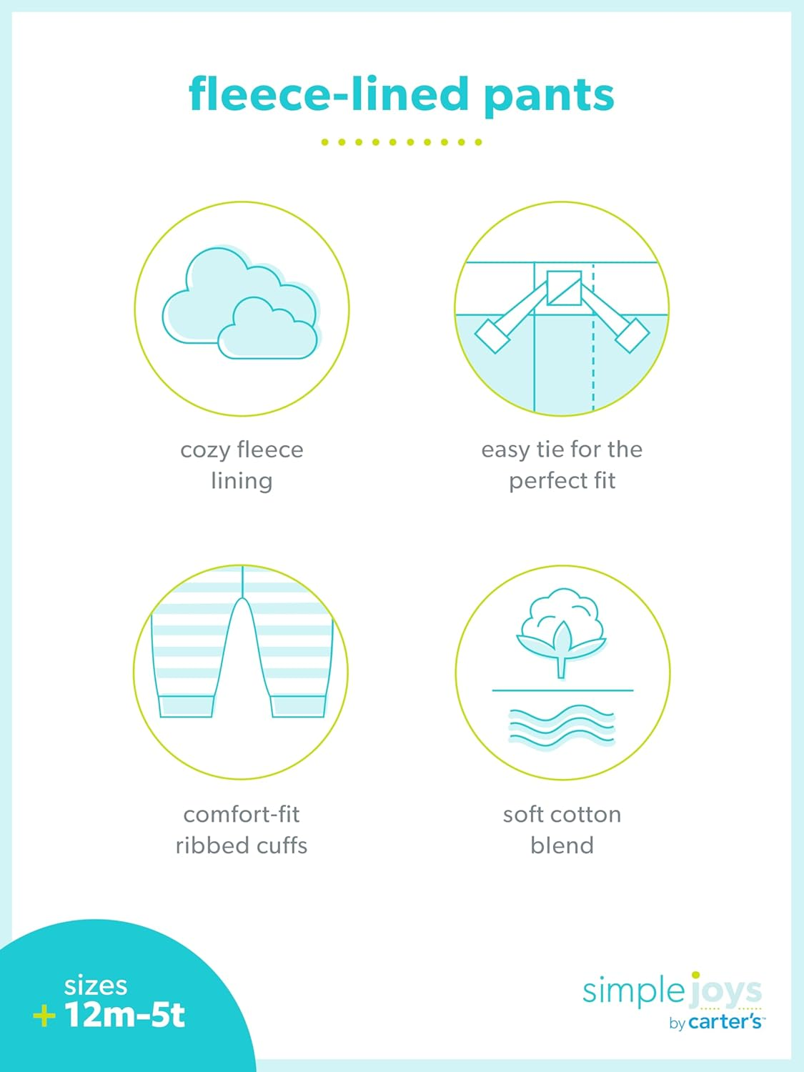 Simple Joys by Carter'S Boys' 2-Pack Pull on Fleece Pants image number 1