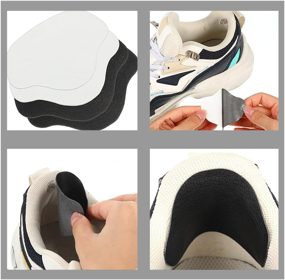 Shoe Patches for Holes, Wanfoou 8 Pairs Shoe Hole Repair Sneaker Hole Patch,Self-Adhesive Trainer Heel Patch Shoe Hole Prevention Patch, for Sneakers Leather Shoes High Heels (Black White) image number 4