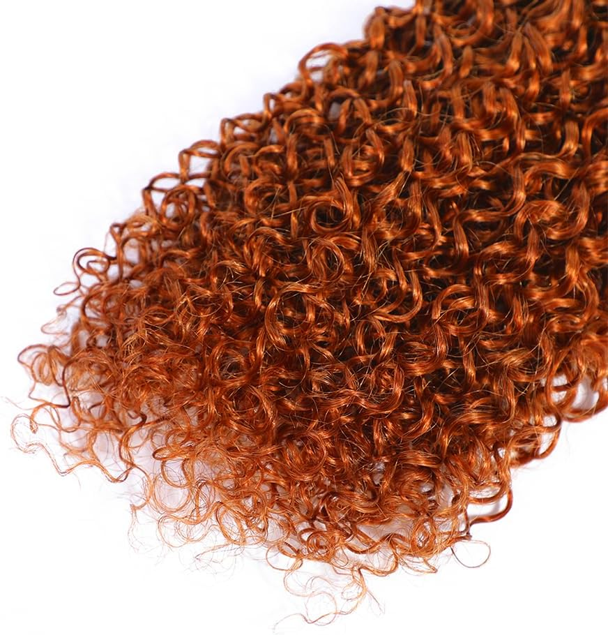 Color Human Hair Bundles 350 Bundles Curly Human Hair Orange Ginger Human Hair Bundles 3 Packs 28" 28" Brazilian Remy Human Hair Orange image number 6