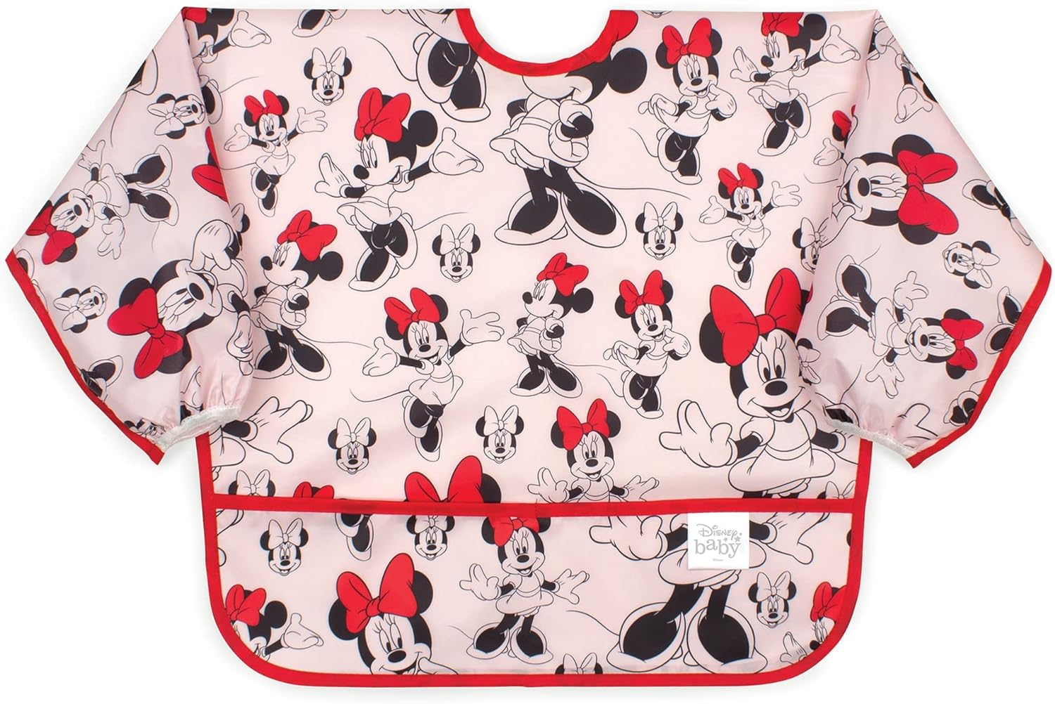 Bumkins Disney Baby Waterproof Sleeved Bib, Minnie Mouse Classic (6-24 Months) image number 1