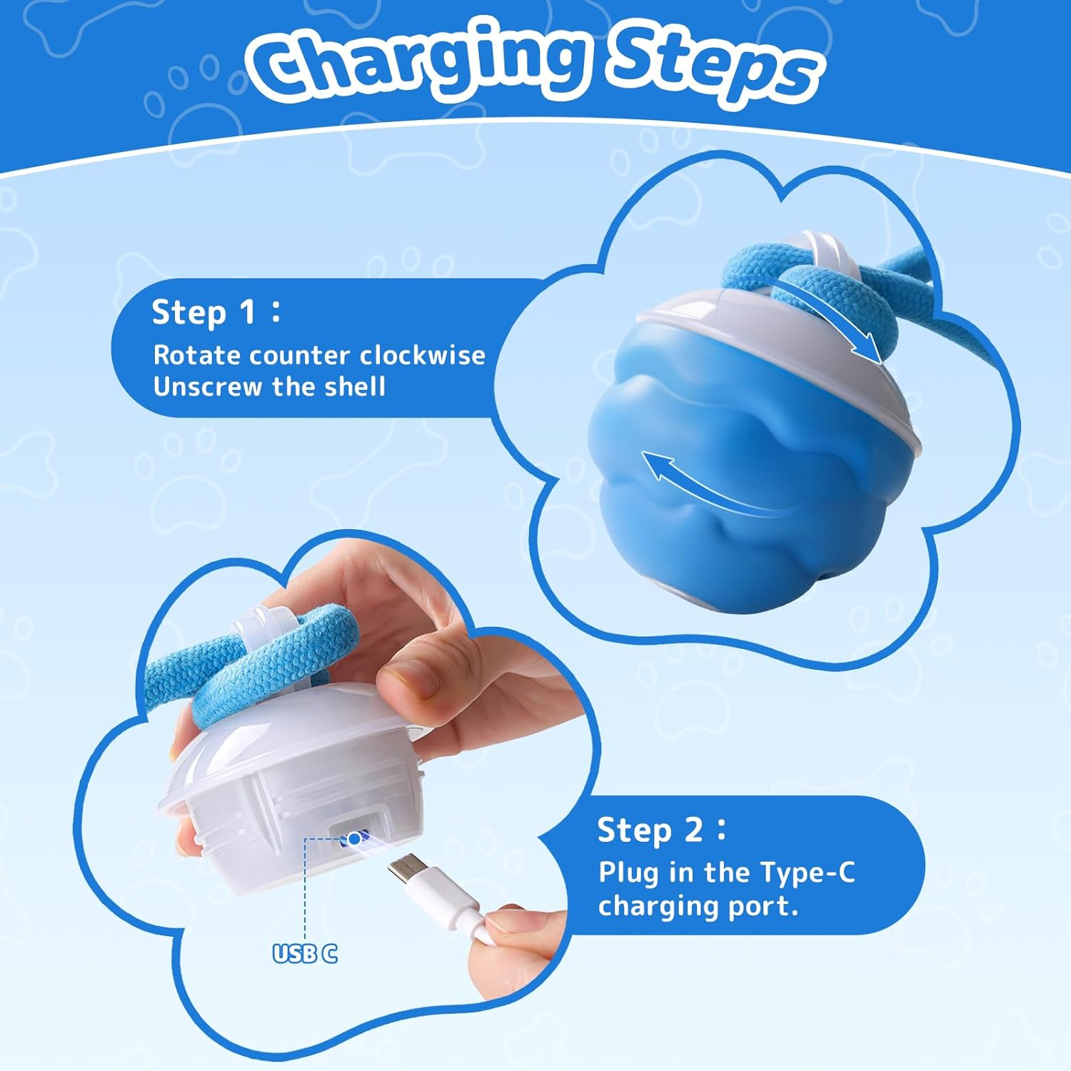 JORAGO Interactive Dog Toys - Automatic Moving Dog Ball Chew Toy, Squeaky Rolling Ball Pet Toys for Small/Medium/Large Dogs for Indoor/Outdoor Boredom Enrichment, USB Rechargeable Puppy Daily Training image number 3