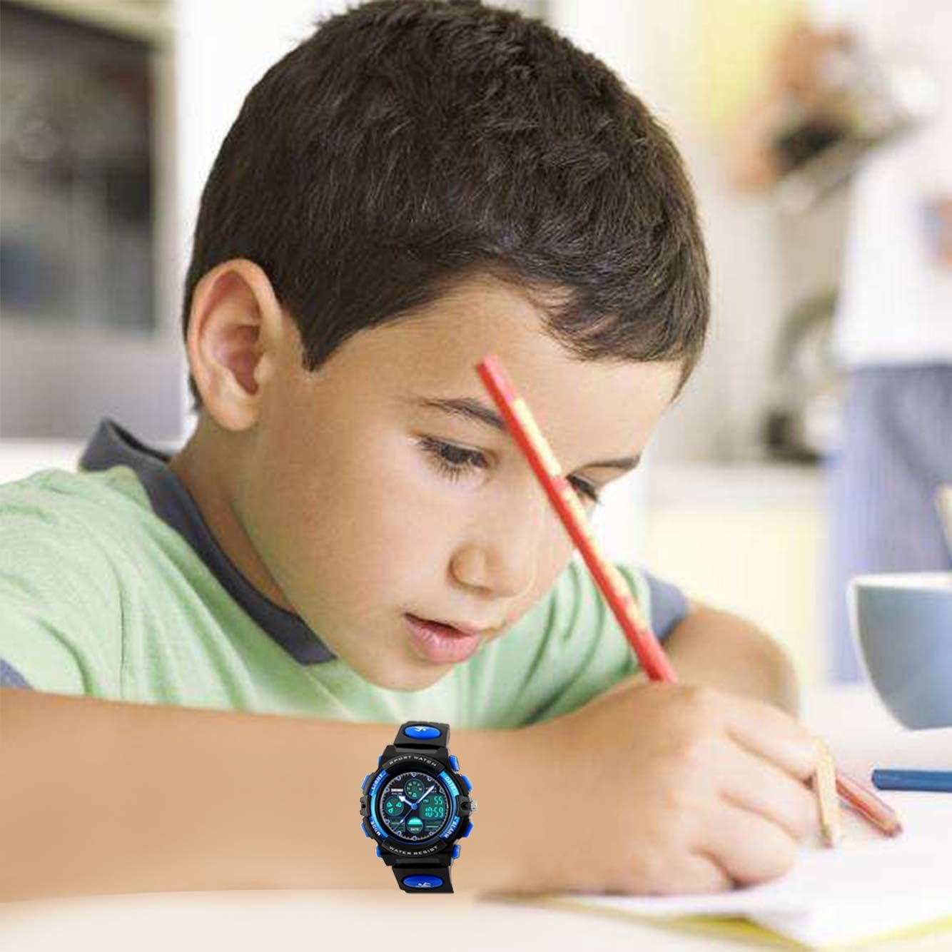 Touber Kids Digital Sport Watch, 50M Waterproof LED Wrist Watches with Alarm Stopwatch - Best Gifts image number 5