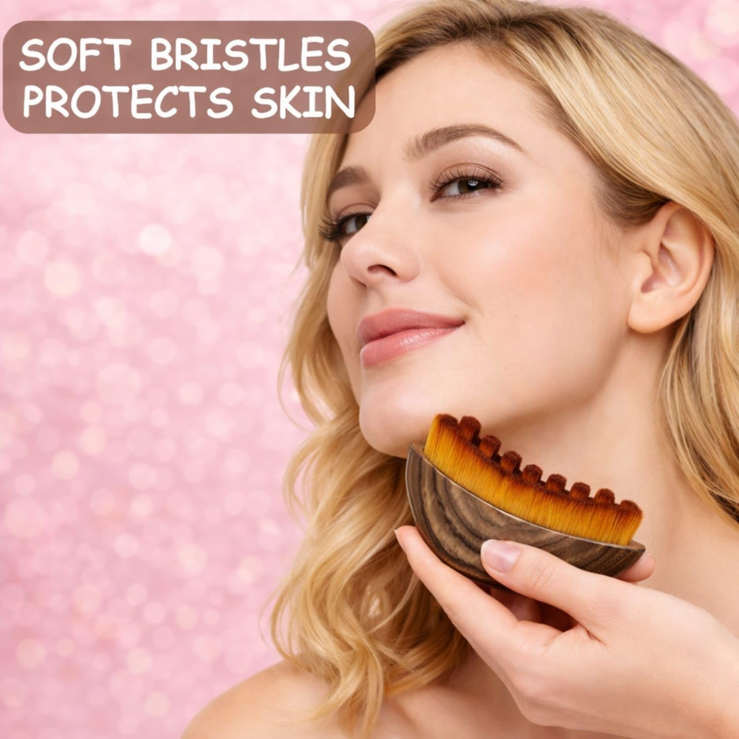 Facial Massage Tool for Lymphatic Drainage & Contouring, Lifting & Sculpting Face Brush for Jawline, Chin & Neck &ndash; Reduces Puffiness, Boosts Circulation & Enhances Facial Vitality, Natural Wood Design with Case image number 1