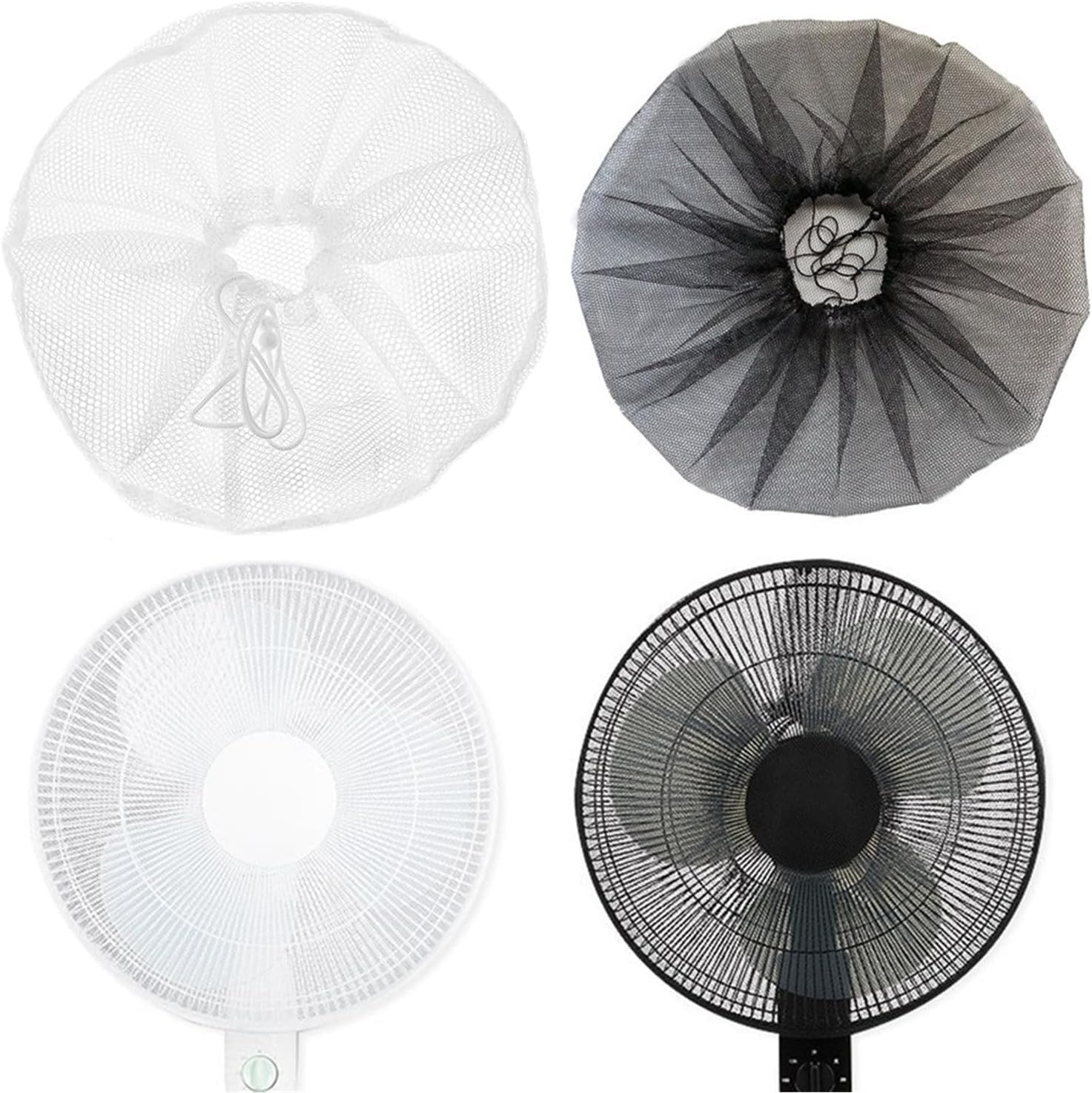 2 Pack - 16" Pedestal Fan Cover,Washable Fan Dustproof Covers,Protect Kid Children Baby Finger Net Mesh Fans Guard,Summer Home Fans Safety Dust Covers,Perfect for Parents of Toddlers (Black)