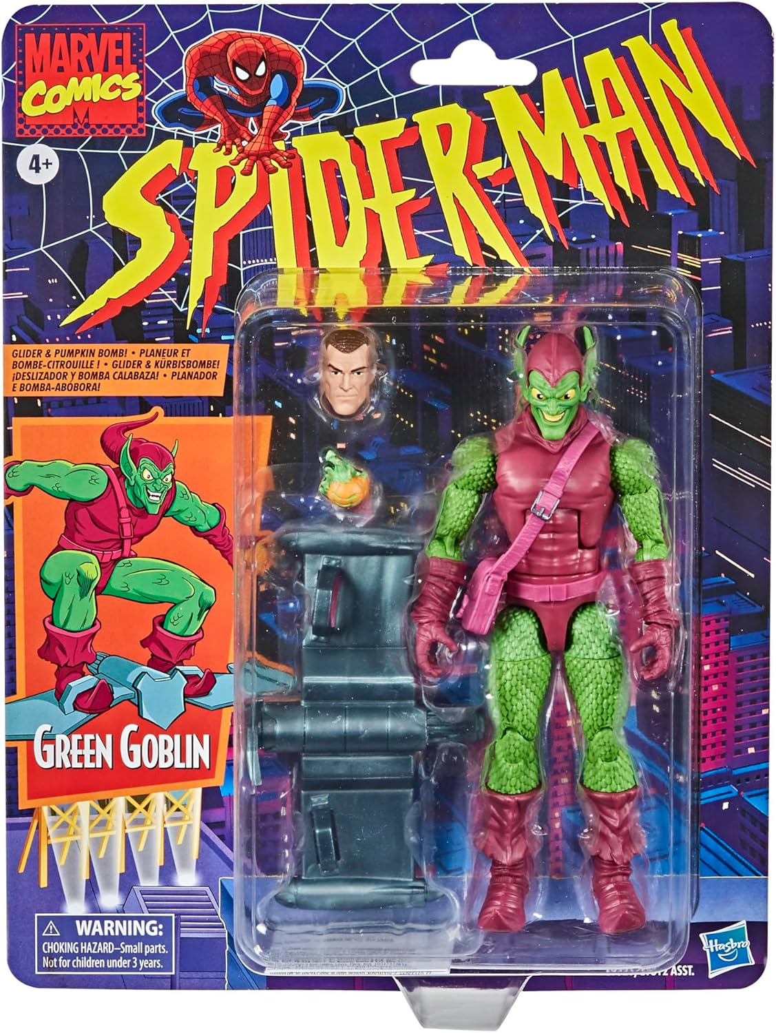 Spider-Man Hasbro Marvel Legends Series 6-Inch Collectible Green Goblin Action Figure Toy Retro Collection image number 1