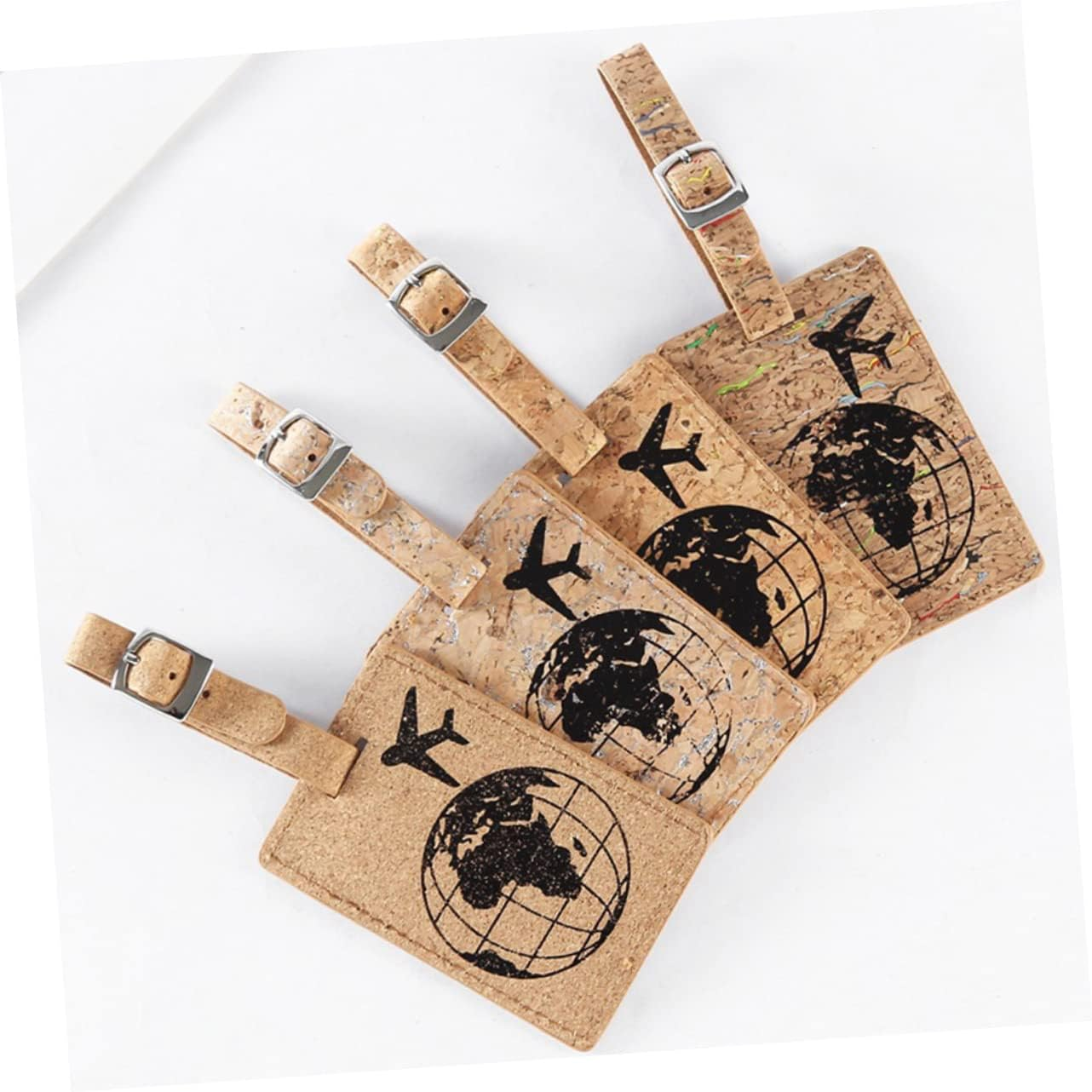 CONGARTENO Wooden Pattern Multi-Functional Luggage Tags Artificial Leather Baggage Tag for Travel Suitcase image number 4