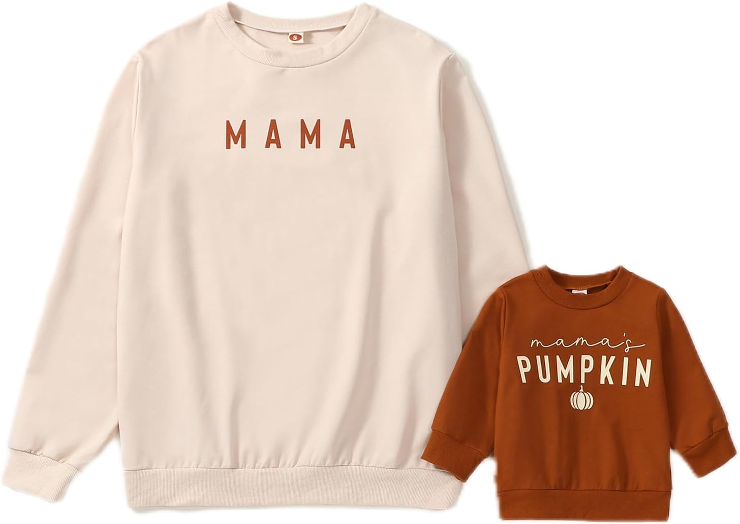 Omkzanbi Mama & Mamas Pumpkin Fall Sweatshirt Long Sleeve Pullover Halloween Thanksgiving Mommy and Me Family Matching Outfit image number 2