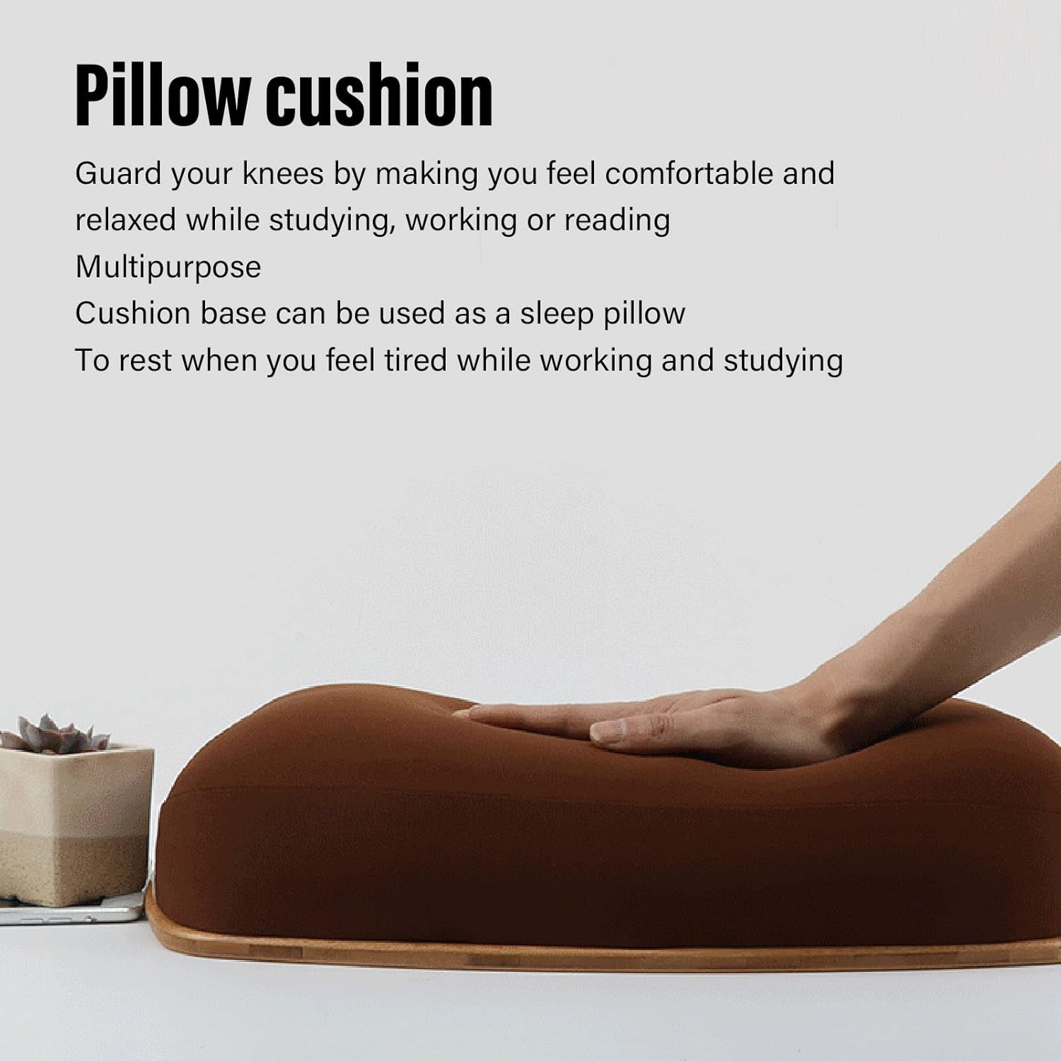 Home Office Lap Desk, Laptop Desk Bamboo Wood Desk, up to 15.6 Inch Laptop Desk, Portable Lap Desk with Pillow Cushion for Working Writing Drawing image number 2