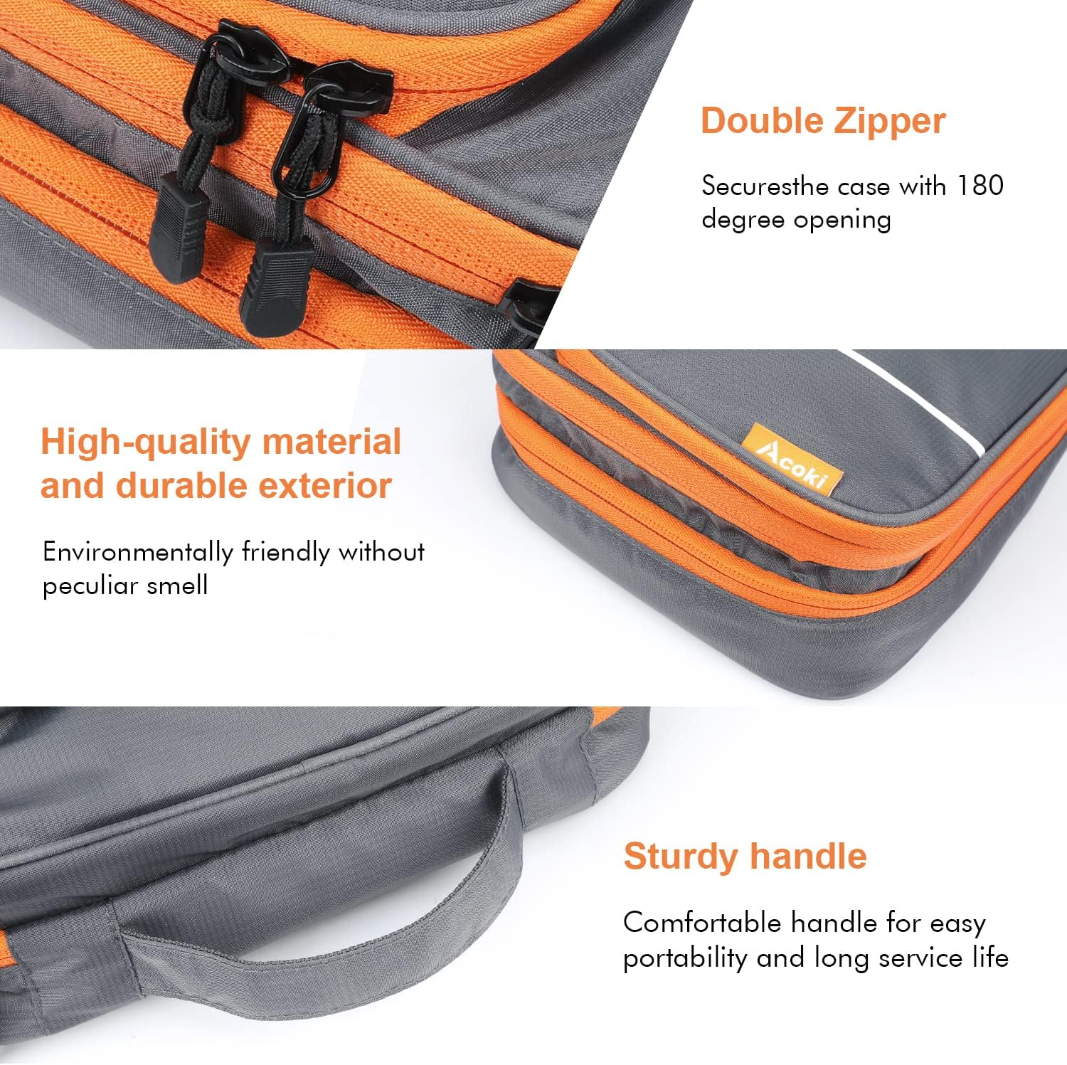 Travel Accessories Bag, Portable Cable Organiser Bag Travel Electronics Organiser Gadget Cable Bag Cable Pouch, Carrying Case for Tablet, Cable,Sd Card, Charger, Power Banks, Grey, XSC, Bag Organiser - Grey image number 4