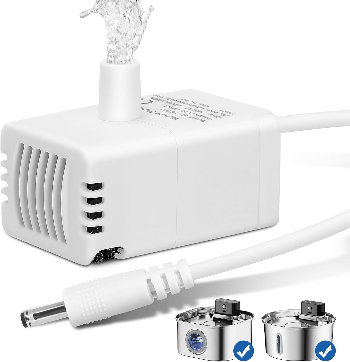 Cat Water Fountain Replacement Pump for Wireless Stainless Steel Pet Fountain, YB200 Cordless Pet Fountain Pump for Water Dispenser, Ultra Quiet Dog Drinking Fountain Pump image number 6