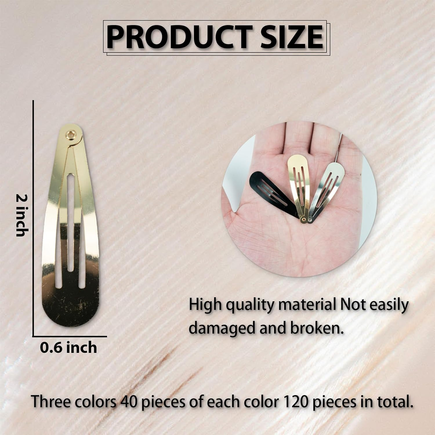 120 Pcs Snap Hair Clips with Storage Plastic Box, Metal Snap Hair Clips for Women Girls Kids, 2 Inch Barrettes Accessories (120Pcs) image number 5