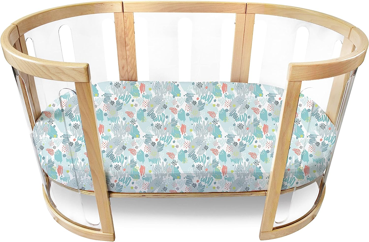 Babyhood Amani Bebe Oval Fitted Sheet, Paint