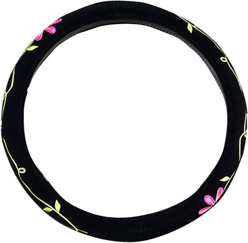 Mayco Bell 2016 Automotive Women Embroidery Cute Car Steering Wheel Cover (Yellow) - Cherry image number 7