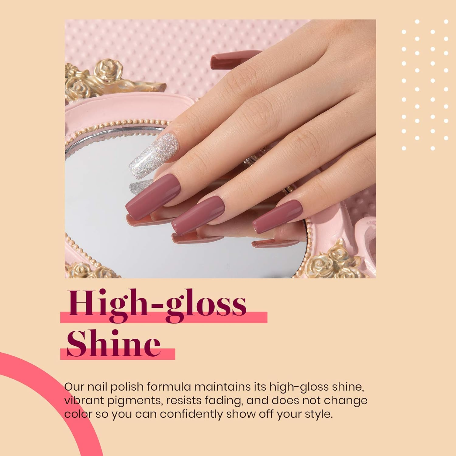 Beetles Gel Polish Gel Nail Polish, 1Pcs 0.5Oz 15Ml Dusty Rose Nail Polish Dried-Rose Dusty Pink Soak off UV LED Nail Lamp Nail Art Manicure Salon DIY Home Solid Gel Nail Design Decoration Valentine'S image number 6