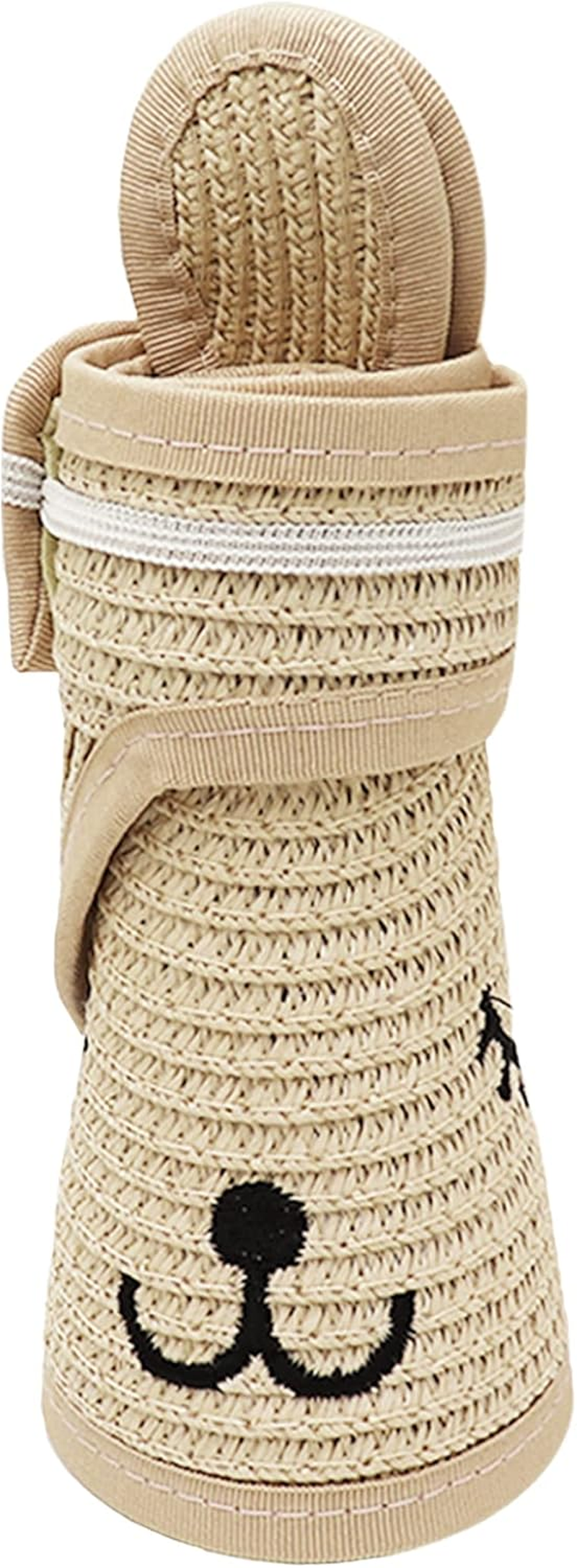 Baby Roll-Up Straw Visor Hat Sun Hat, Kid Toddler Wide Brim Cute Bunny Ponytail Summer Beach Sun Hat Adjustable for 1-4 Years image number 2