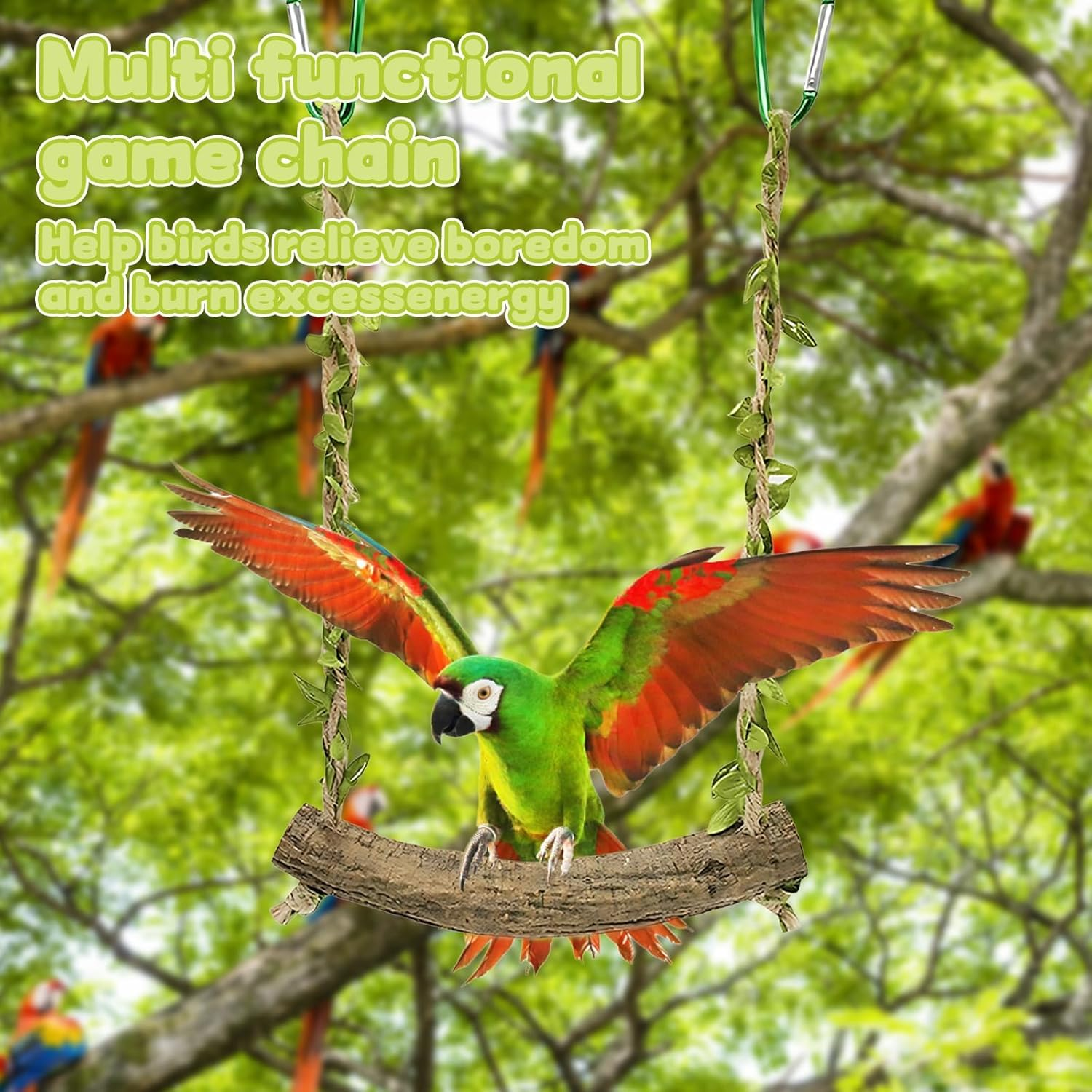 Budgie Toy, Bird Toy for Cages, Perch for Budgies and Small Birds, Bird Cage Accessories to Enrich the Environment image number 4