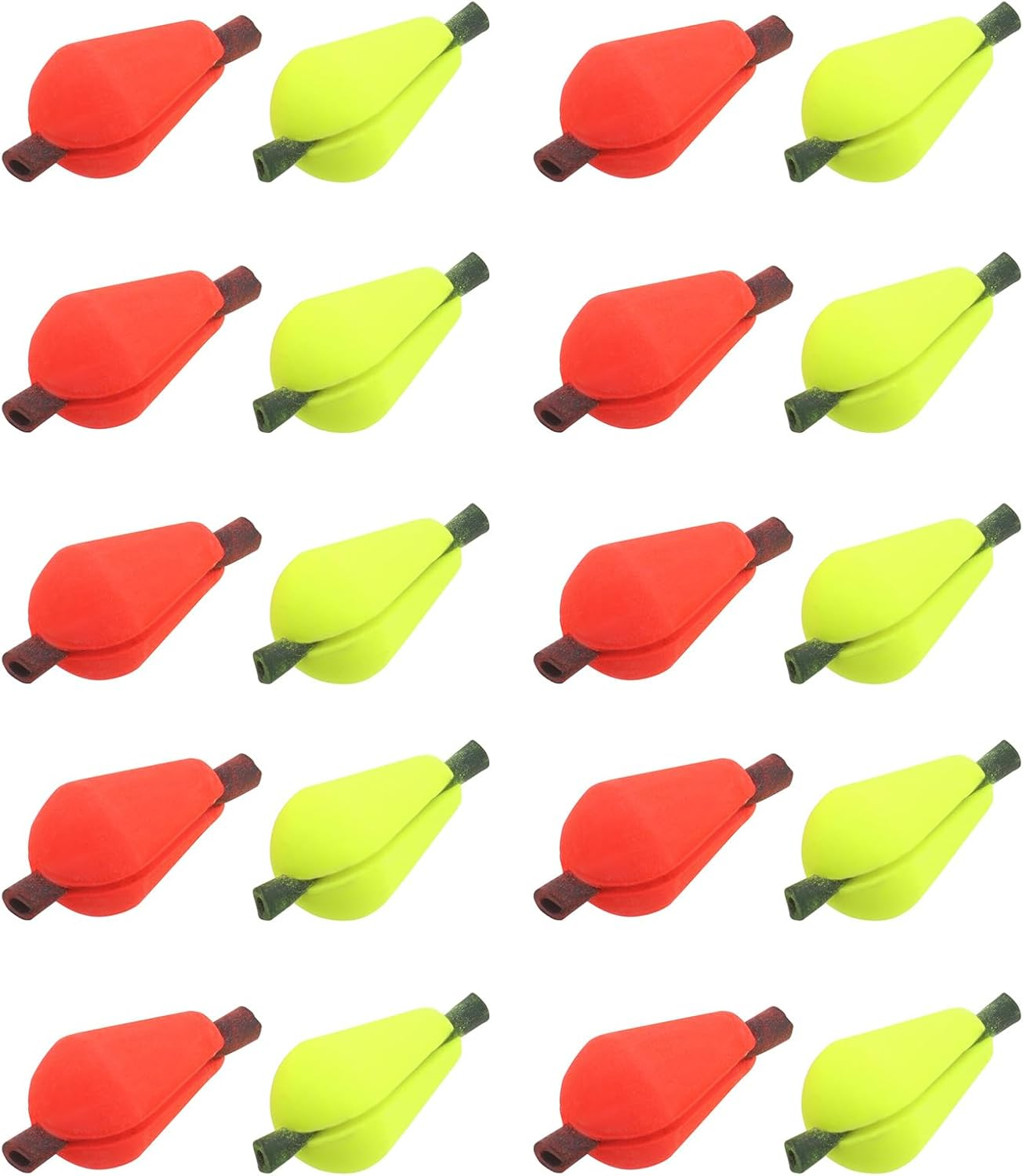 LT Easiyl 20Pcs Float Foam Fly Fishing Float Strike Indicator Water Drop Bobber Indicators Accessory Fluorescent Yellow and Orange Red