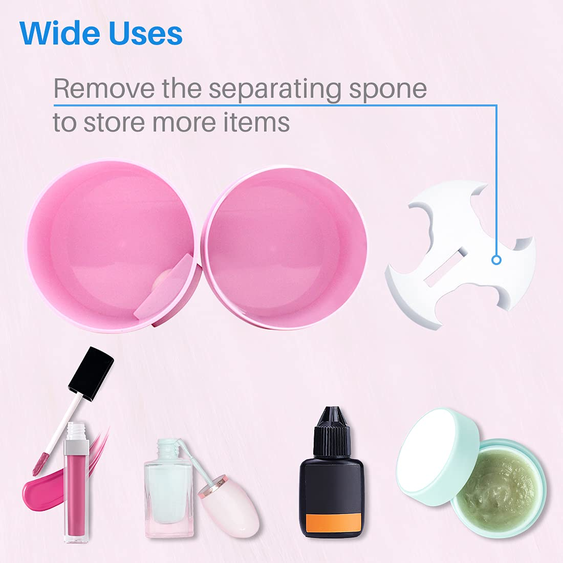 Kalevel Glue Storage Container Eyelash Extensions Glue Storage Tank Lash Adhesive Jar for Beauty Salon, Home DIY or Travel (Pink) image number 5