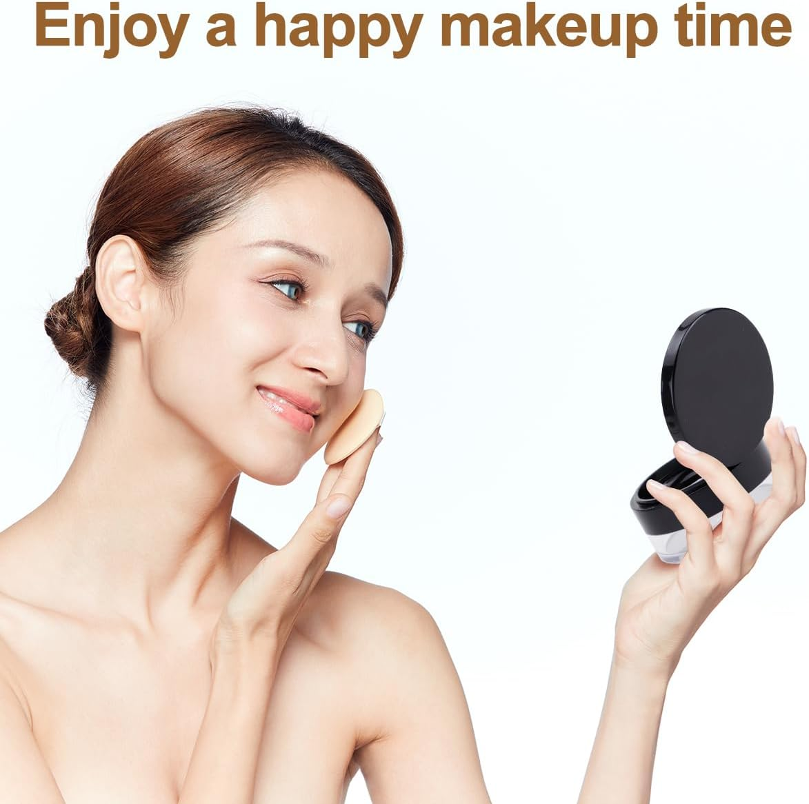 4Pcs Loose Powder Containers with 8 Puffs, FHDUSRYO 20G/5G Refillable Plastic Empty Powder Case Compact Container, Portable DIY Makeup Powder Case with Mirror Sifter Spoon for Daily Use Makeup, Travel image number 2