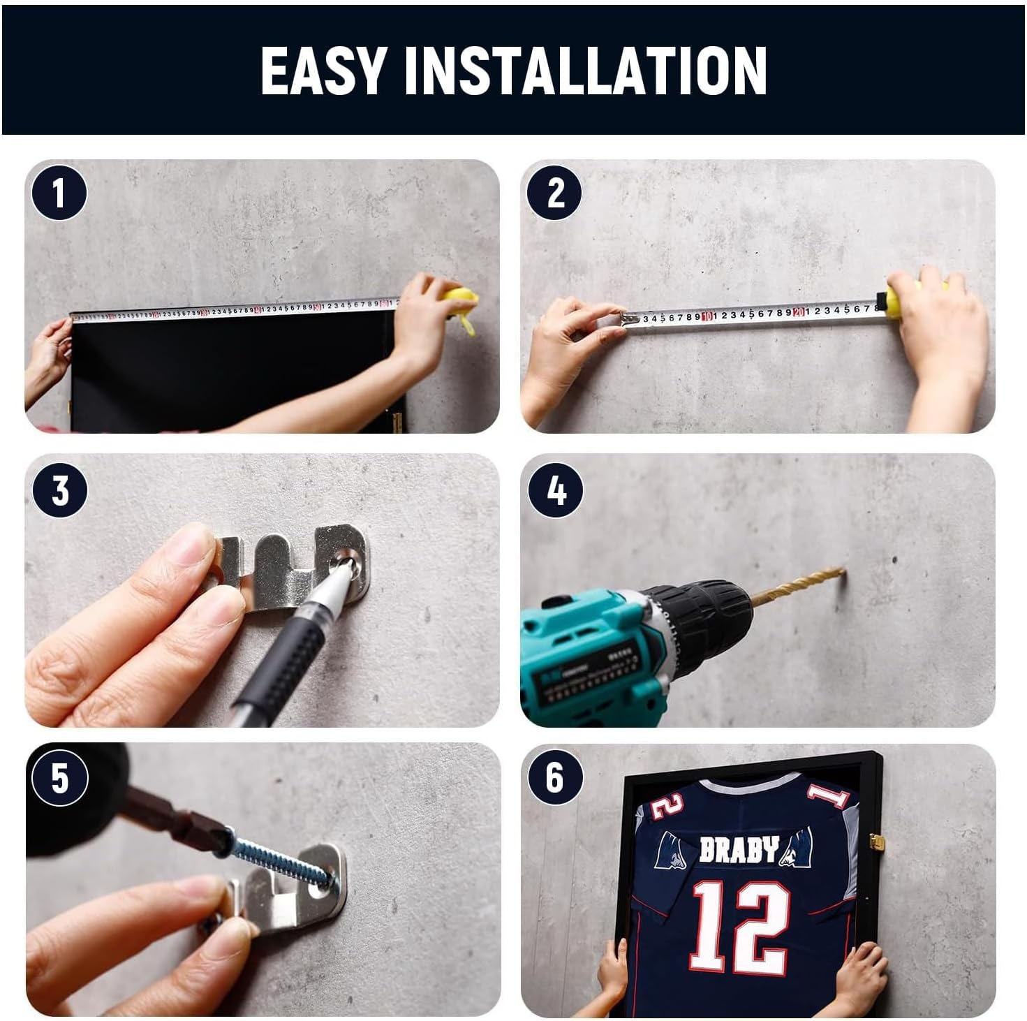 2 Set Jersey Display Frame Case Lockable, Large Sport Jersey Shadow Box with UV Protection Acrylic and Hanger for Baseball Basketball Football Soccer Hockey Shirt and Uniform,Black image number 2