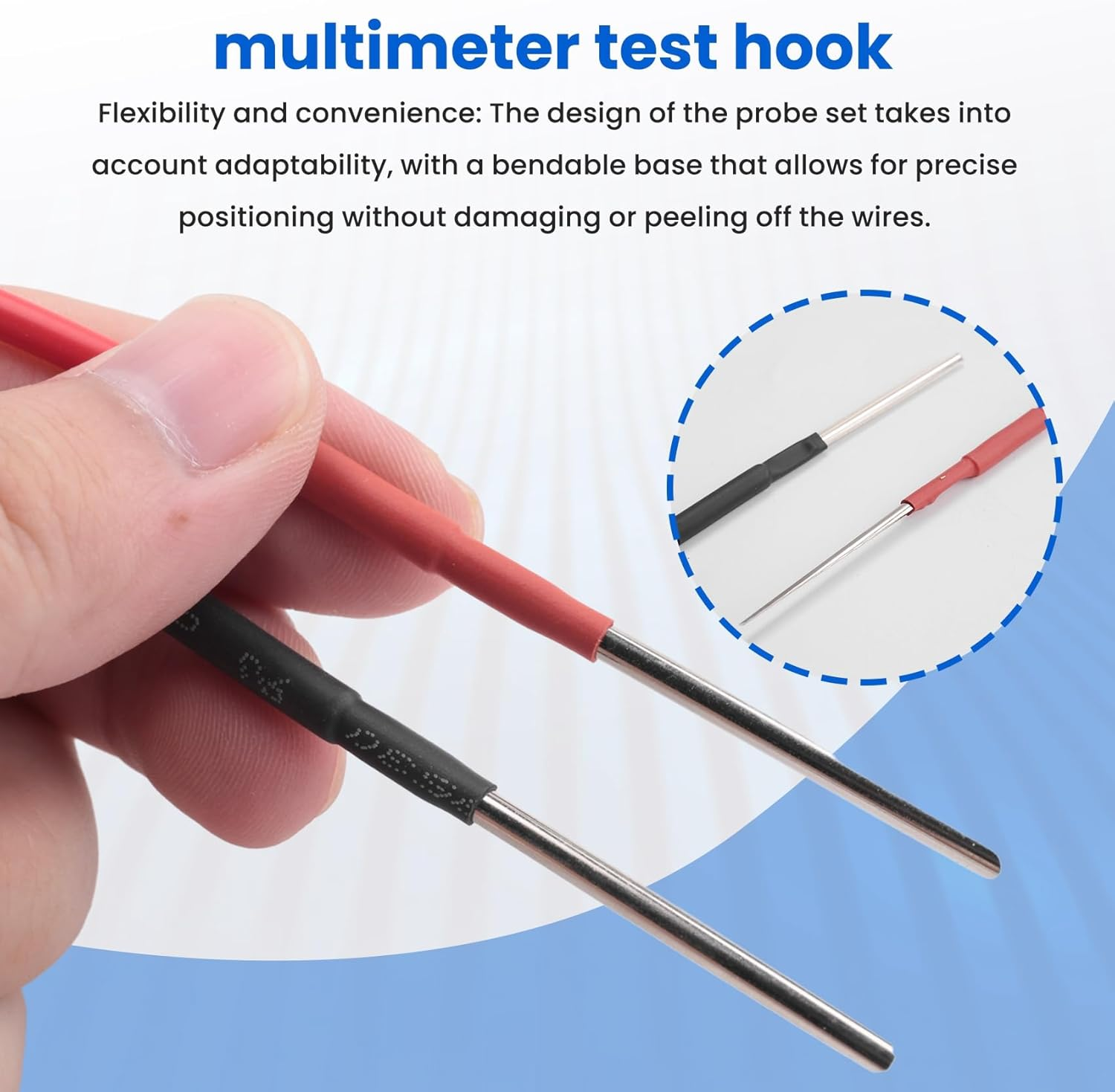 Hepzest 2 PCS Flexible Spoon Back Probes, Back Probe Pins Automotive Compatible with 4Mm Banana Plug Test Leads image number 2