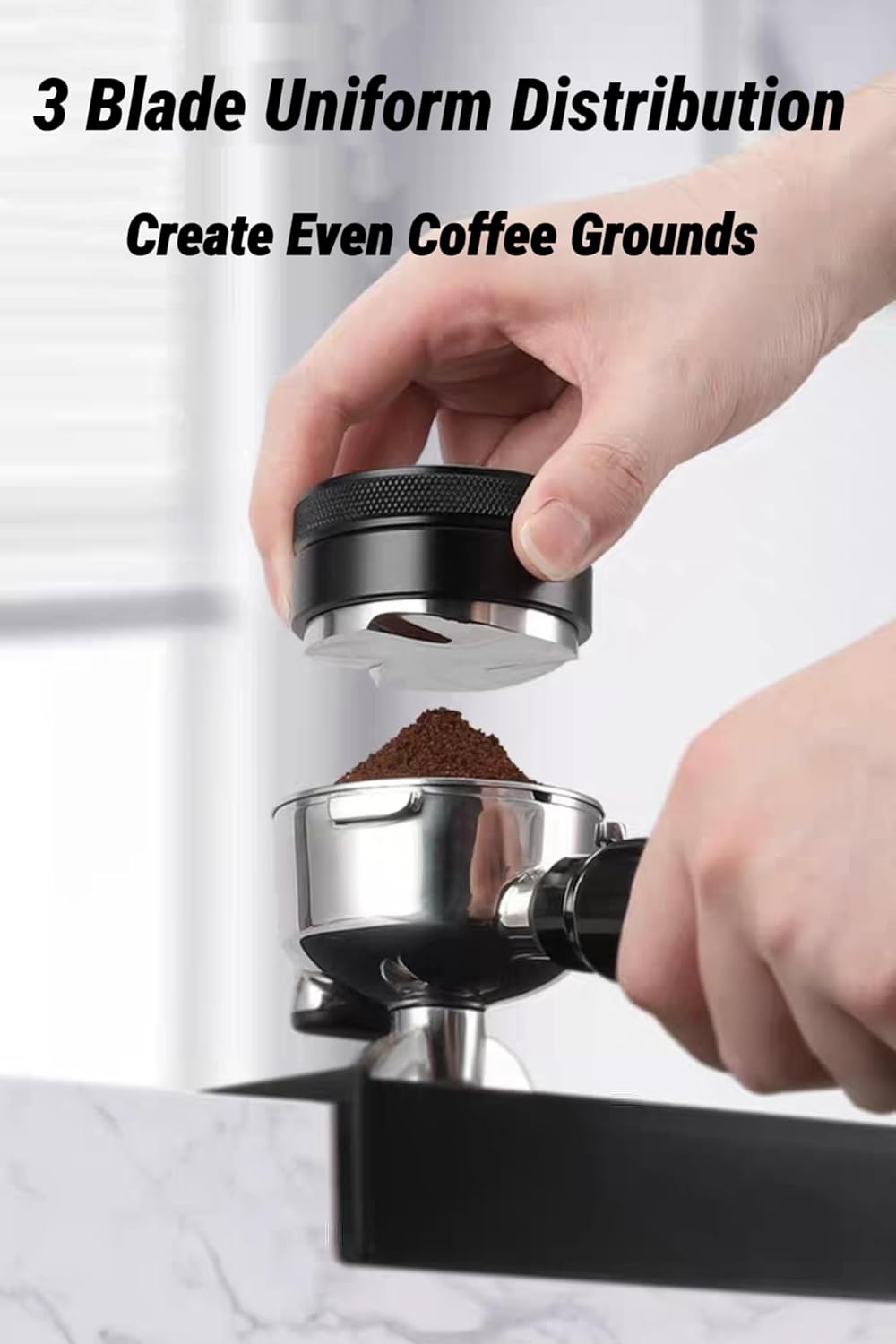 Mernard 58Mm Coffee Distributor Tool, Height Adjustable Espresso Leveler with Anti-Slip Grip image number 4