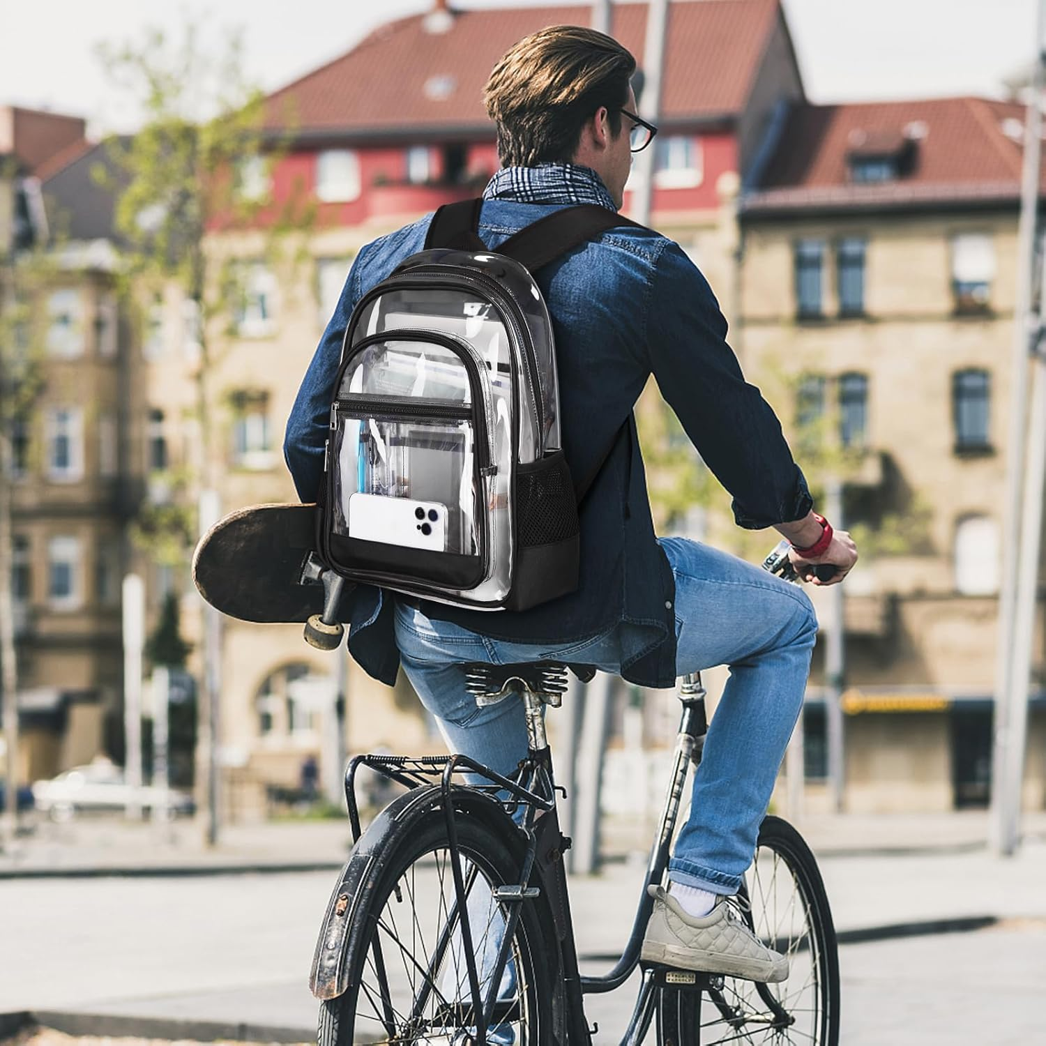 Blvornl Clear Backpack, Heavy Duty PVC Transparent Backpack image number 3