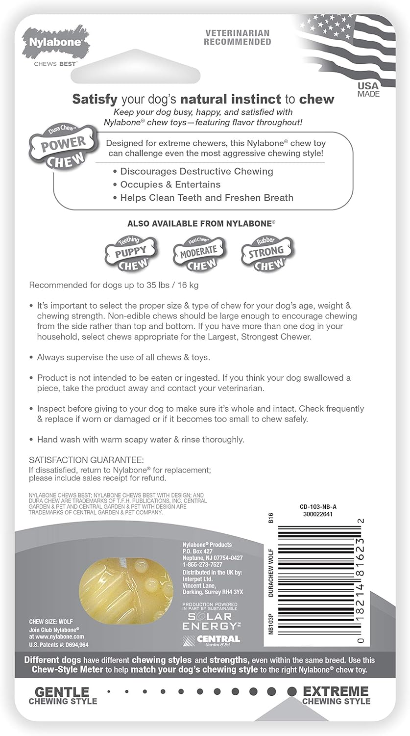 Nylabone Power Chew Dental Pro Action Bone Bacon Chew Toy image number 3