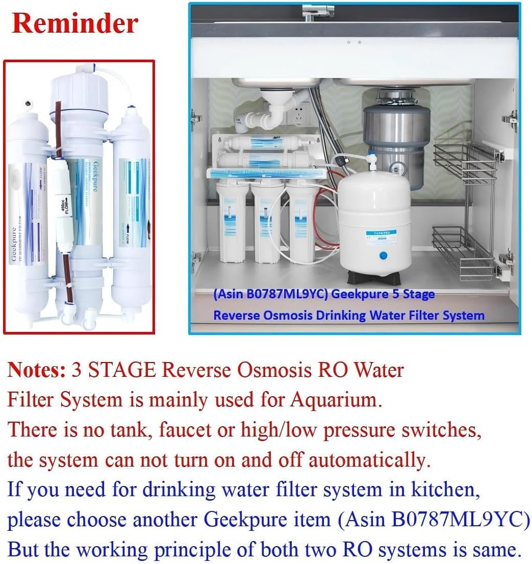 3-Stage Portable Aquarium-Countertop Reverse Osmosis Water Filter System-100Gpd image number 2