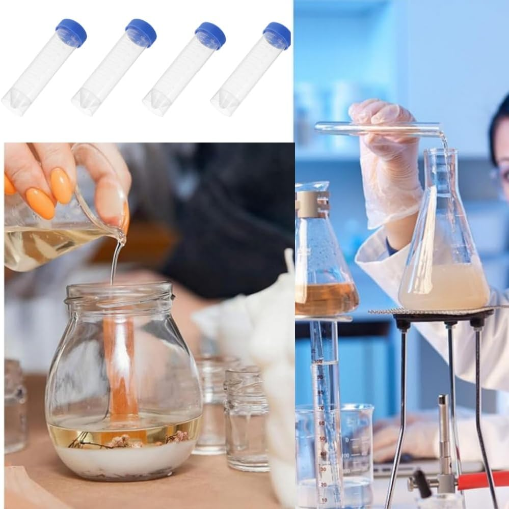 Centrifuge Tube,25 Pcs Plastic Centrifuge Tubes,50Ml Plastic Centrifuge Tubes with Screw Cap,Self-Standing Plastic Test Tube Polypropylene Conical Tubes with Cap,Graduated Marks image number 2